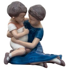 Girl with Boy Figurine from Bing & Grondhal, 1958