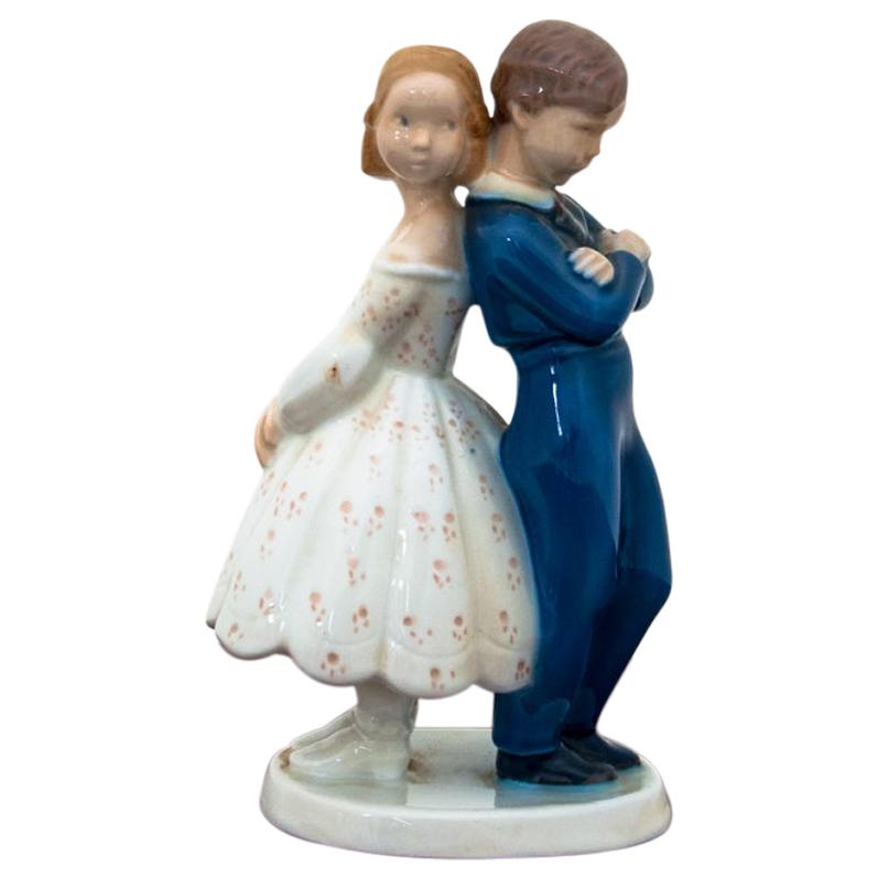 Girl with Boy Figurine from Bing & Grøndahl, 1970