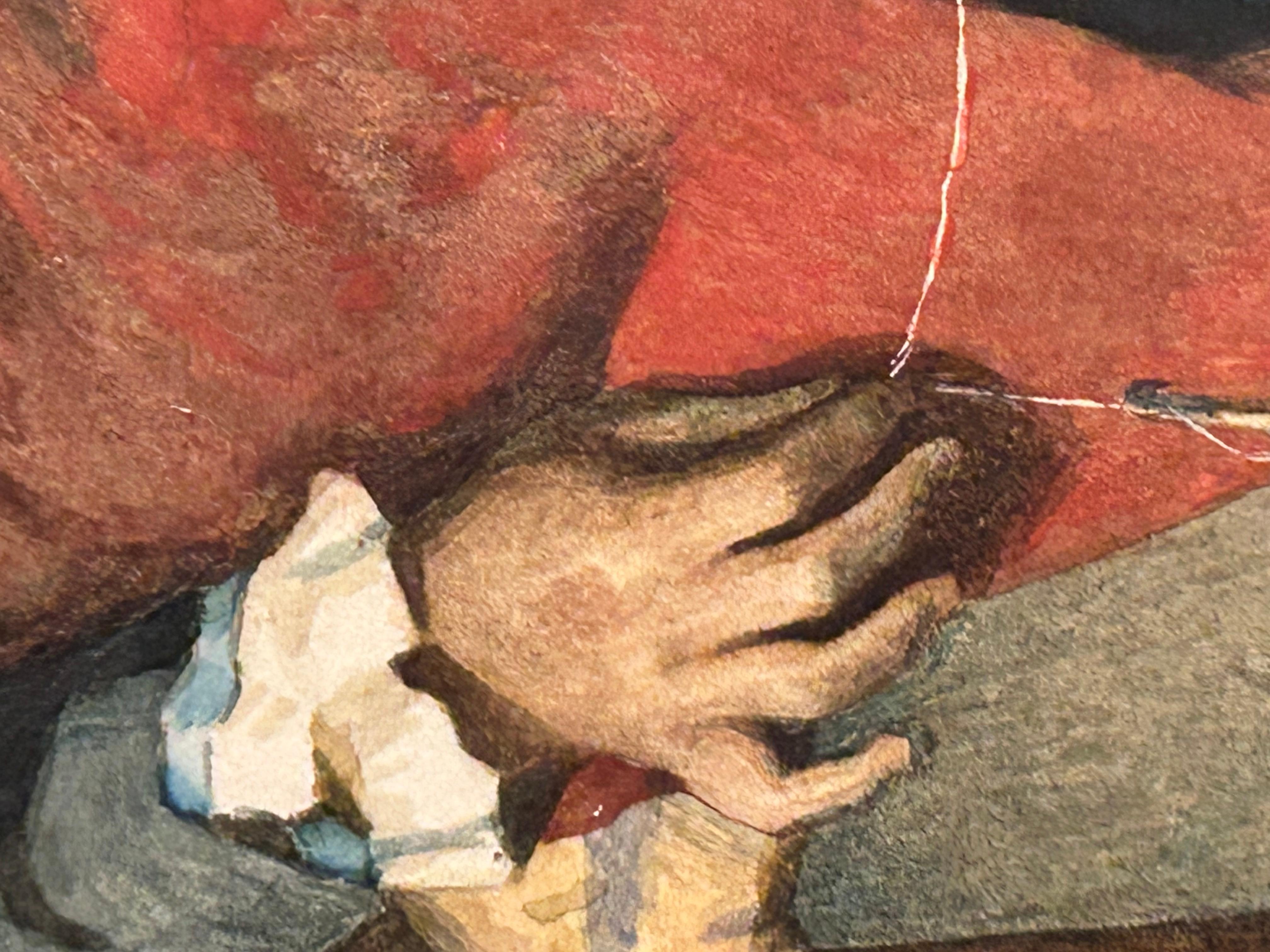 Niña con gato Girolamo Nattino 1842-1913 Acuarela siglo XIX en venta