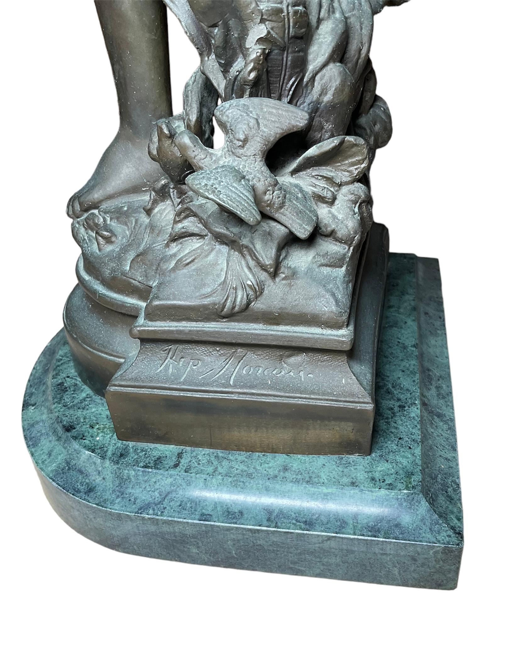 20ième siècle Girl with Wheat sculpture d'Hippolyte Moreau en vente
