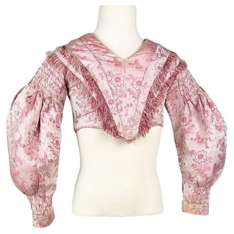 Girl's bodice in pink silk Circa 1850 For Sale at 1stDibs