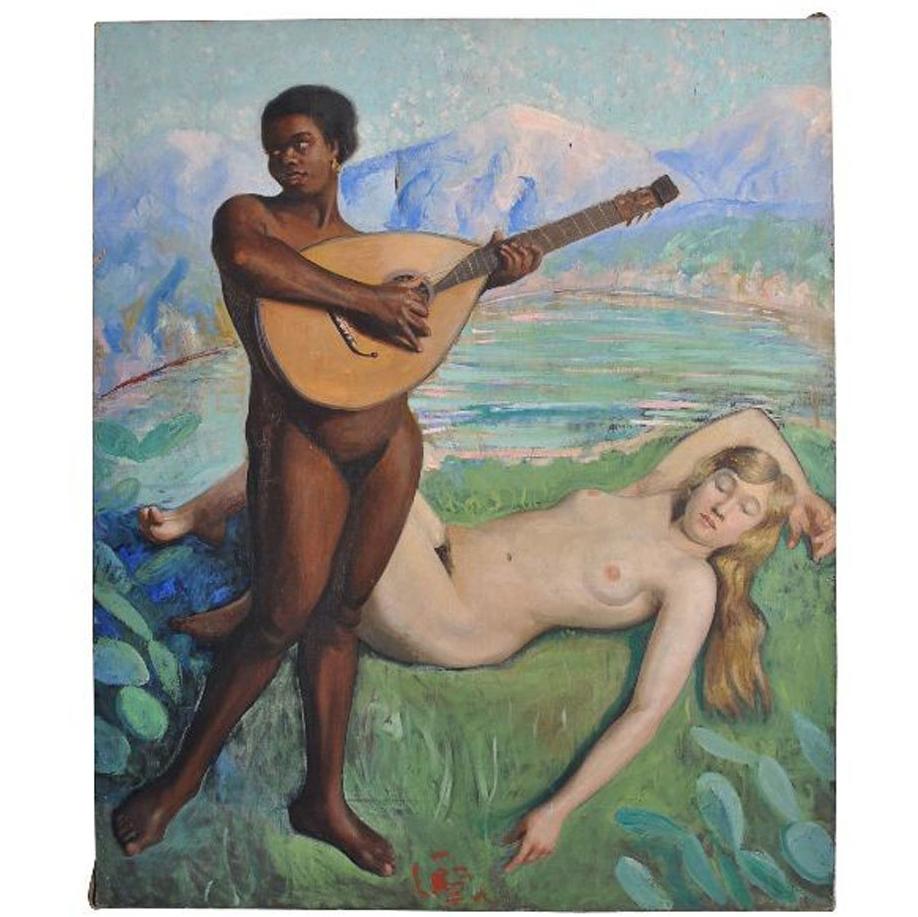 Girls Musicians Oil on Canvas 1930 by Alice Conklin Bevin