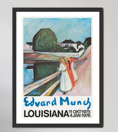 "Ragazze sul ponte" - Poster originale della Louisiana Gallery di Edvard Munch, 1975