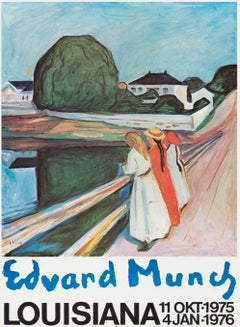 "Ragazze sul ponte" - Poster originale della Louisiana Gallery di Edvard Munch, 1975