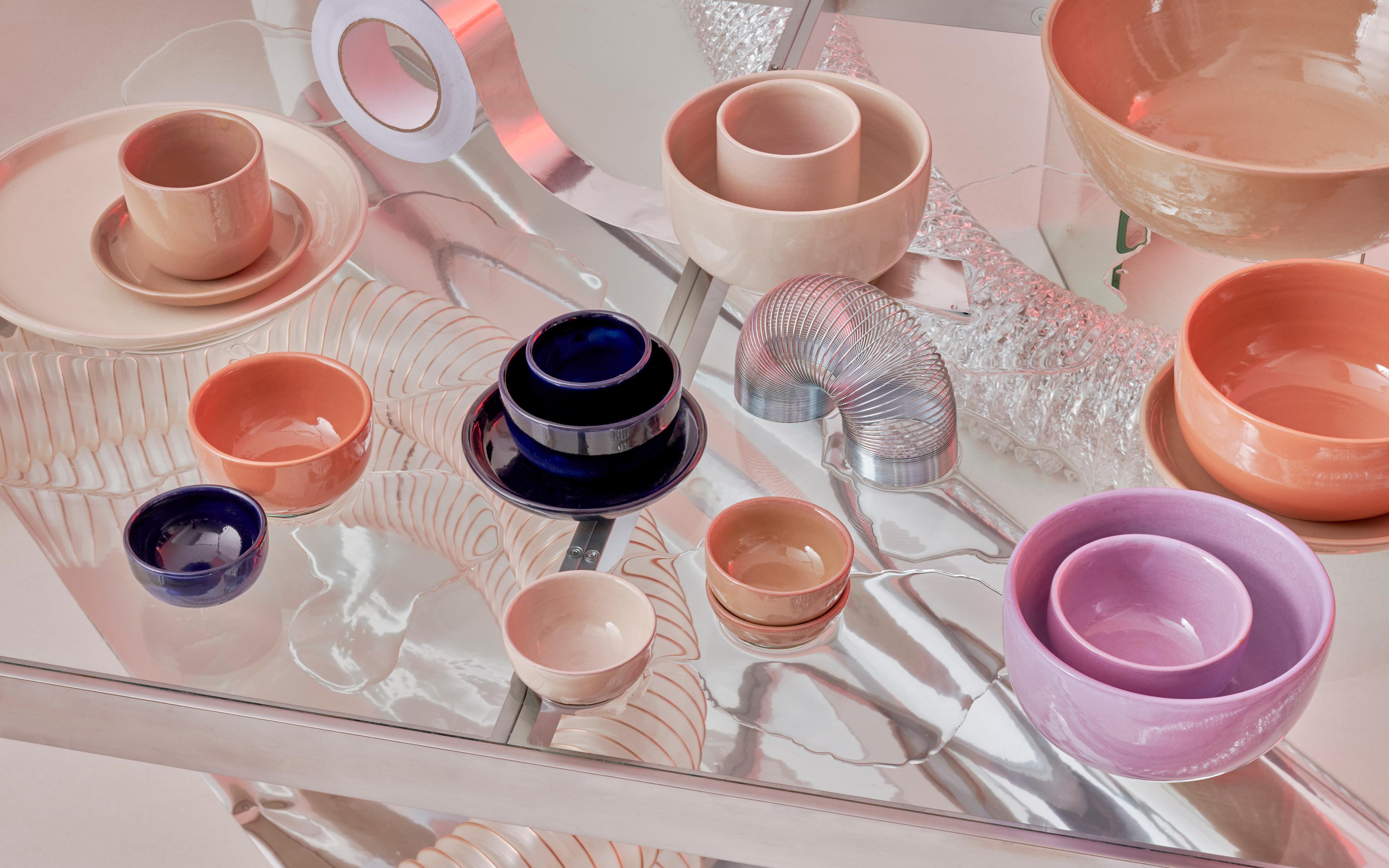 Contemporary GIRO, Julie Richoz, Set of 6 Lilac Ceramics Bowls