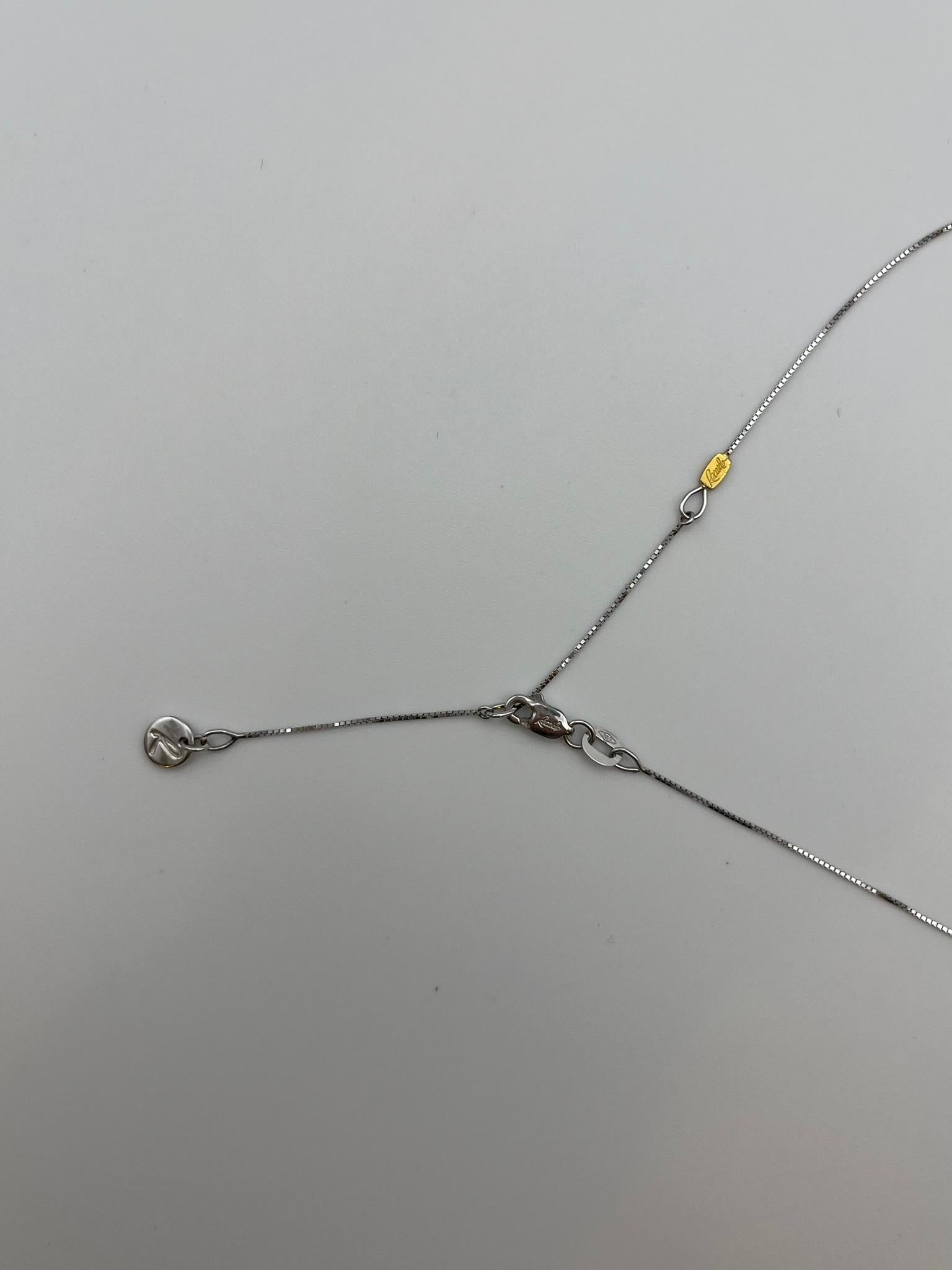 Women's or Men's Recarlo cross necklace in 18 kt. white gold with diamonds - Italian design For Sale
