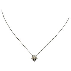 Collier croix Recarlo en or blanc 18 carats avec diamants - design italien