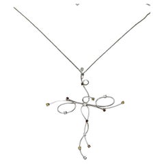White Gold and Diamond Fancy Cross Pendant Necklace