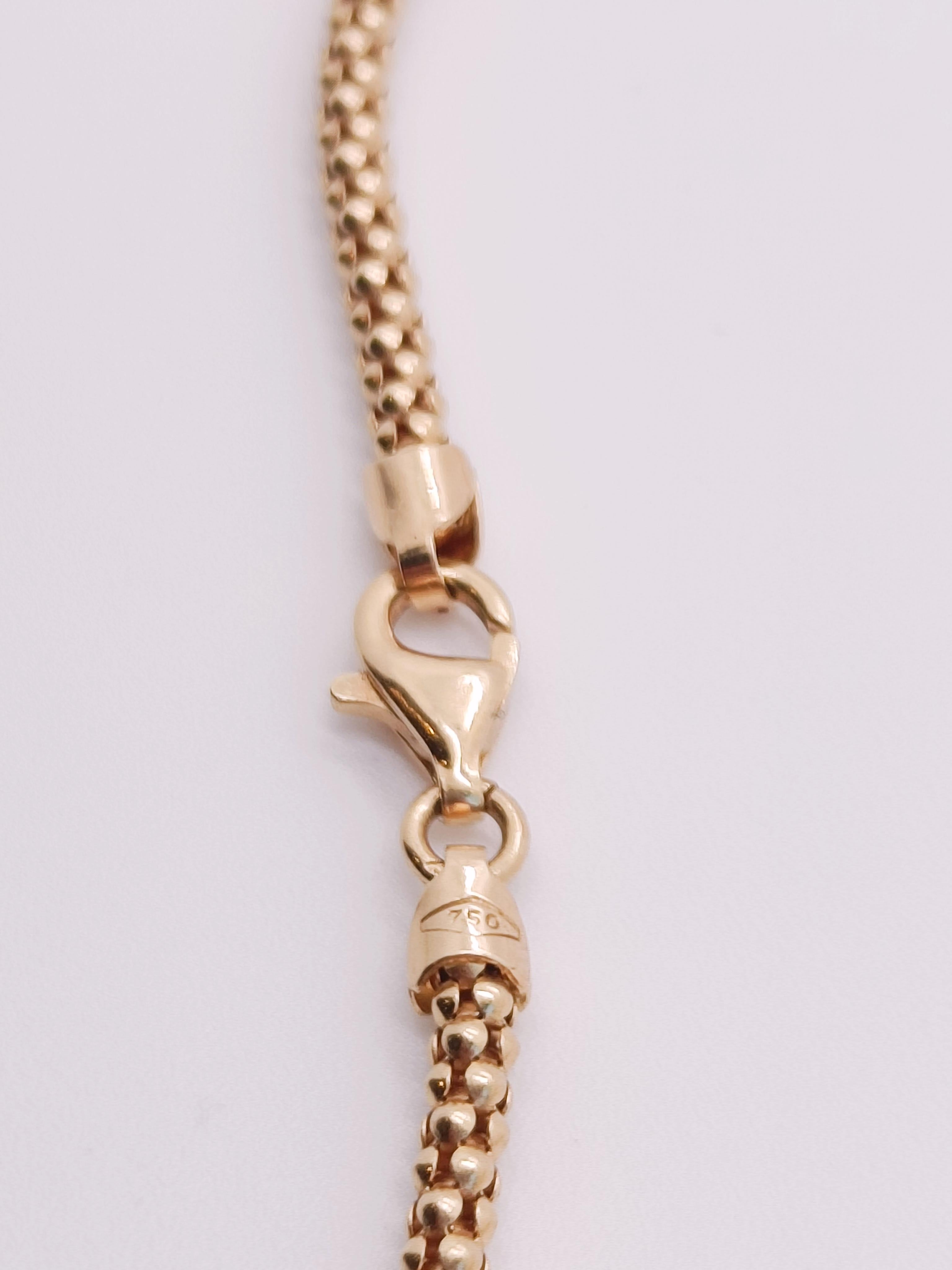 Artist Necklace with Dangling Pearls in 18k Yellow Gold For Sale