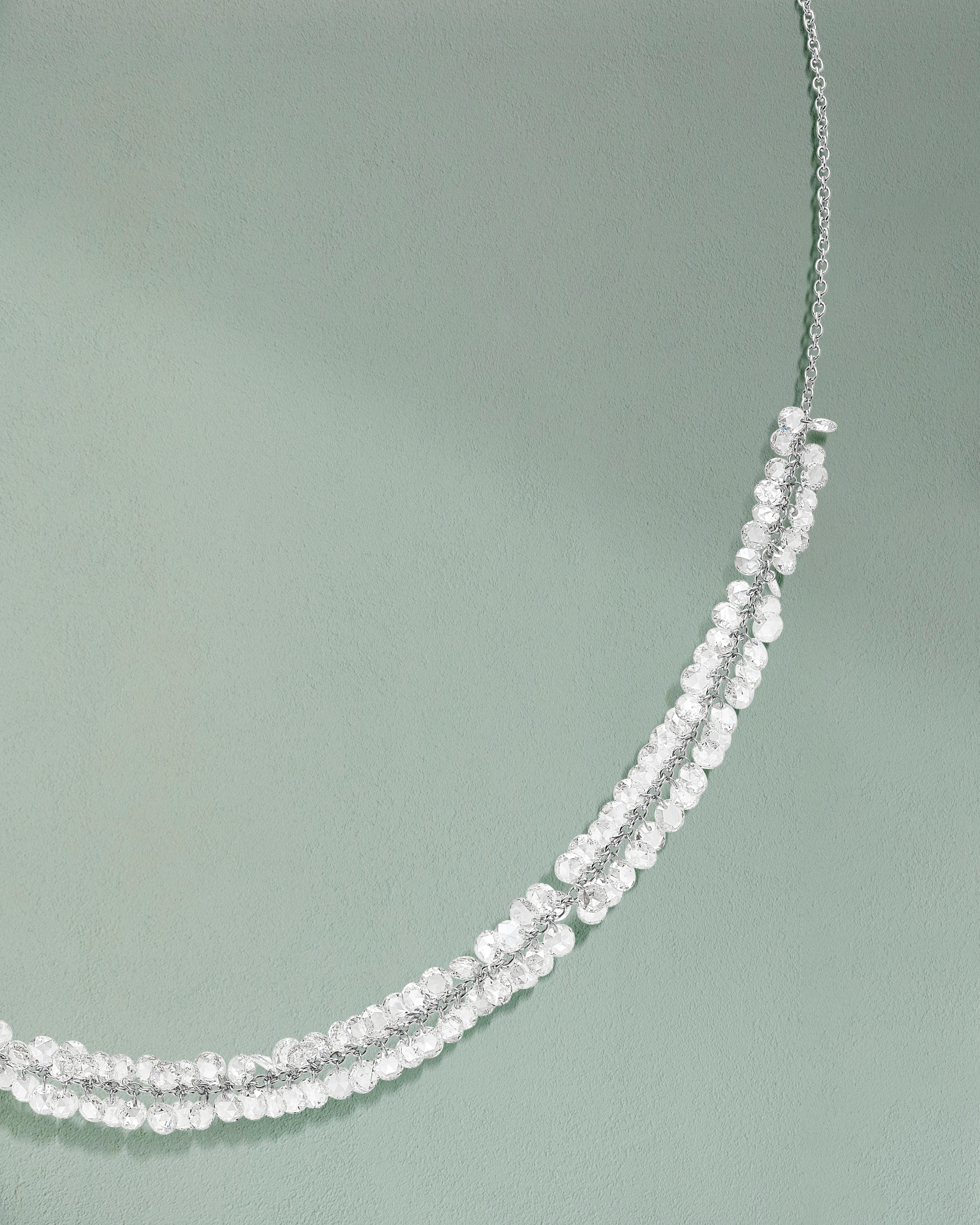 Women's or Men's Constellation necklace in white gold and rose-cut diamonds For Sale
