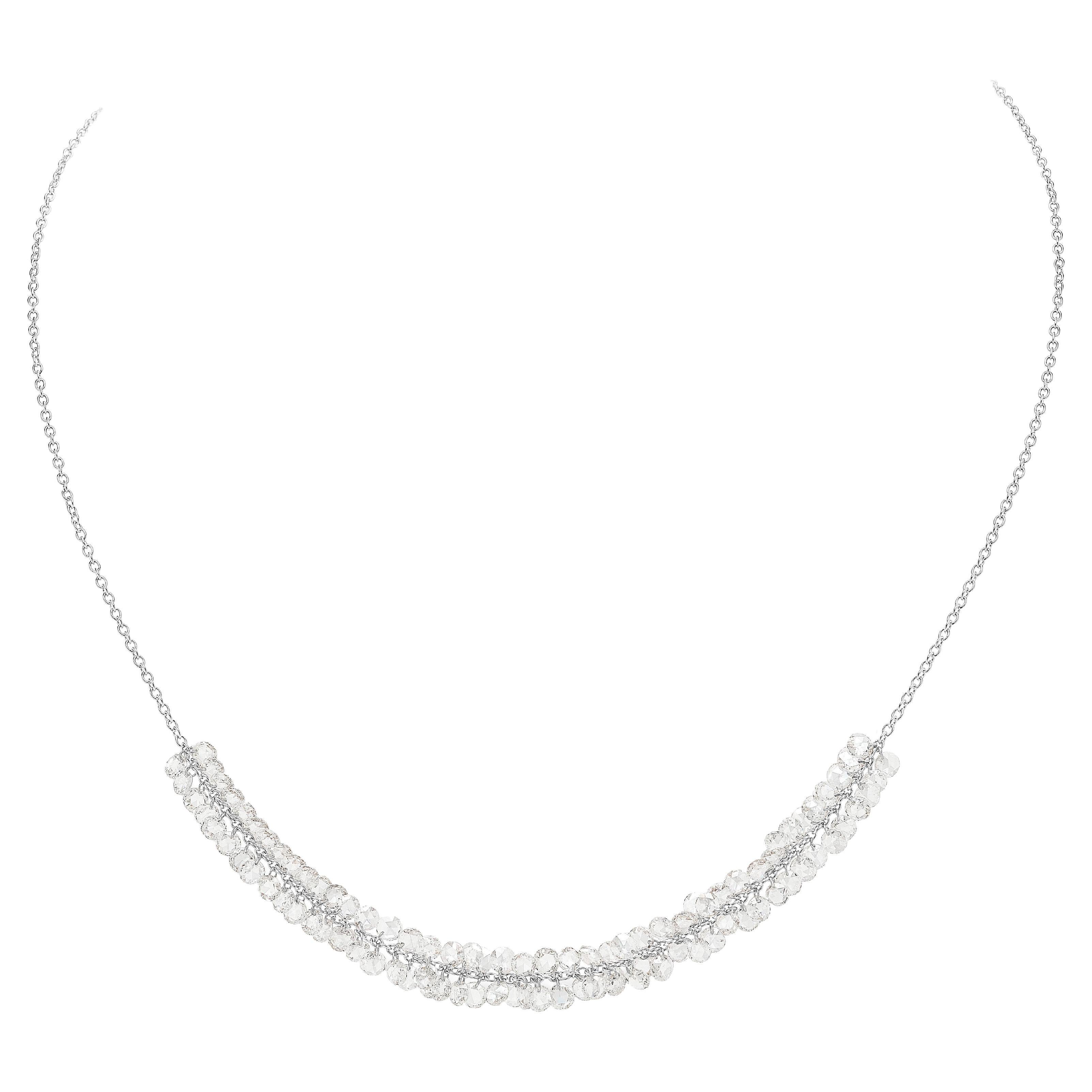Constellation necklace in white gold and rose-cut diamonds