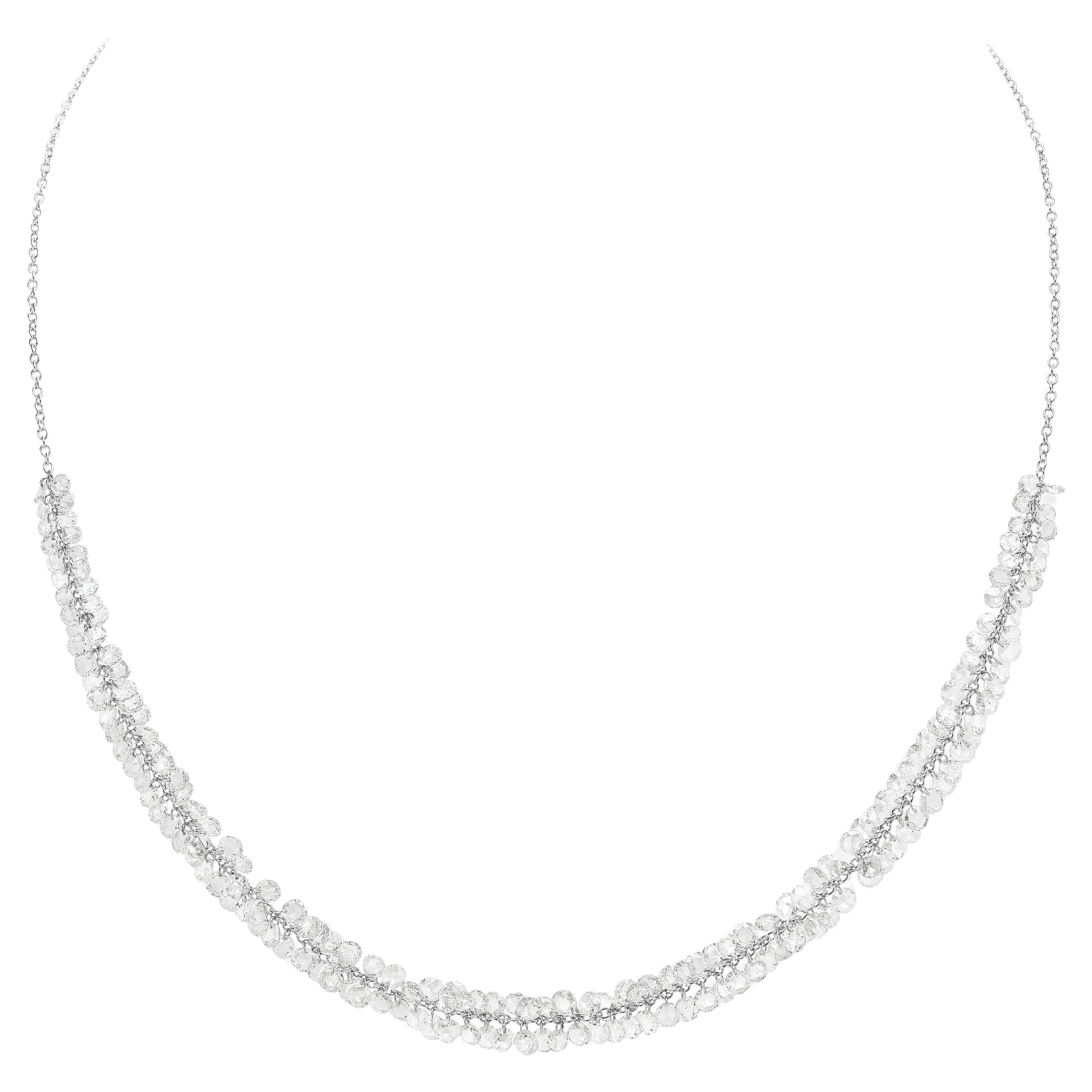 Constellation necklace in white gold and rose-cut diamonds