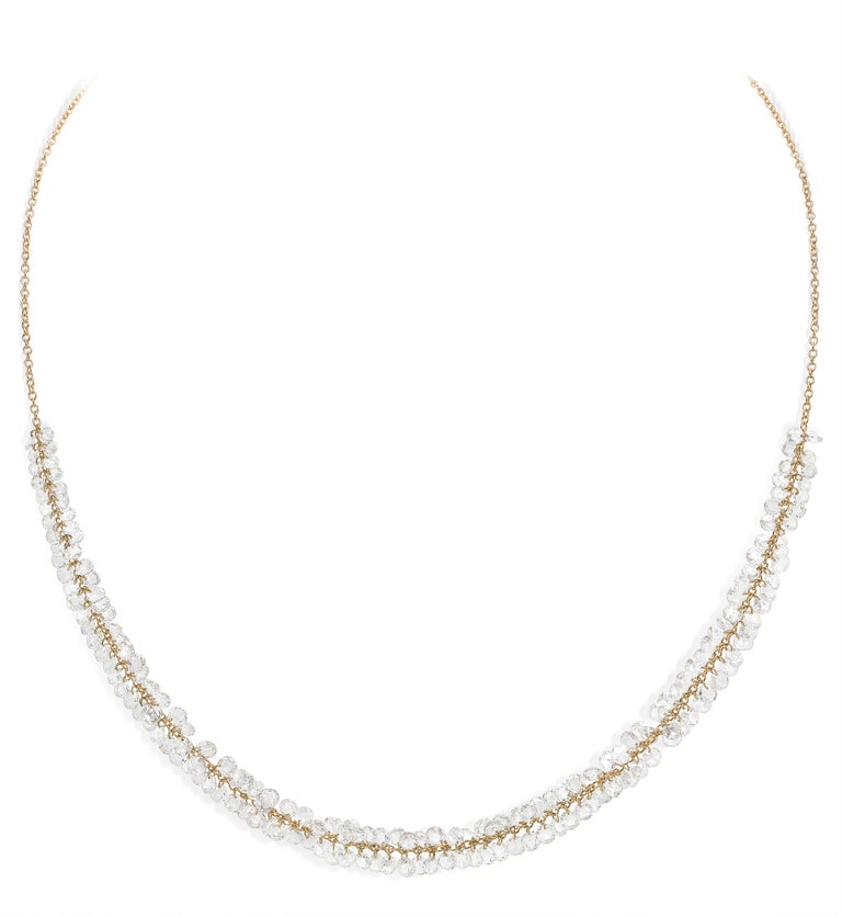 Constellation necklace in yellow gold and rose-cut diamonds For