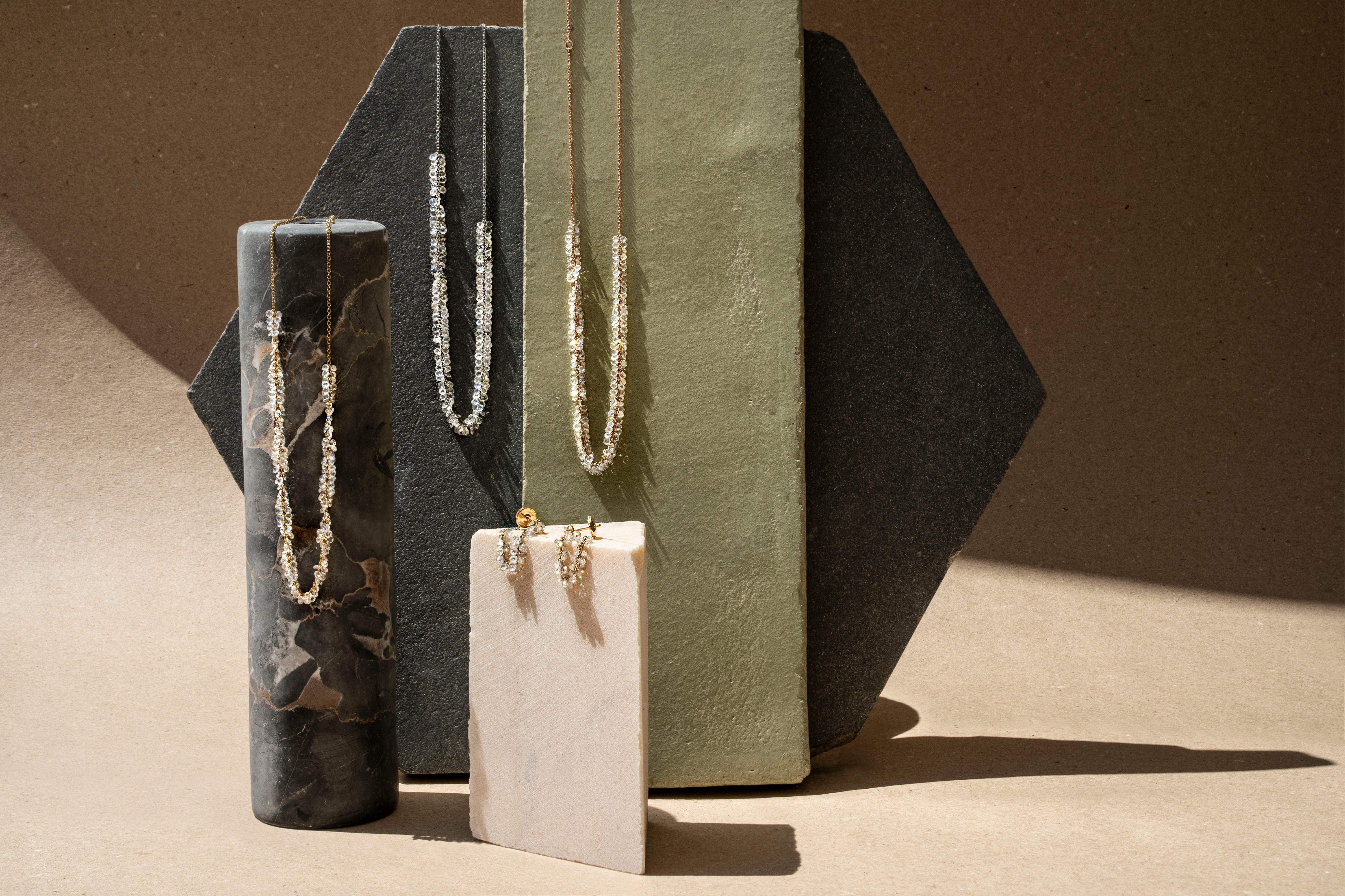 Women's or Men's Constellation necklace in yellow gold and rose-cut diamonds For Sale
