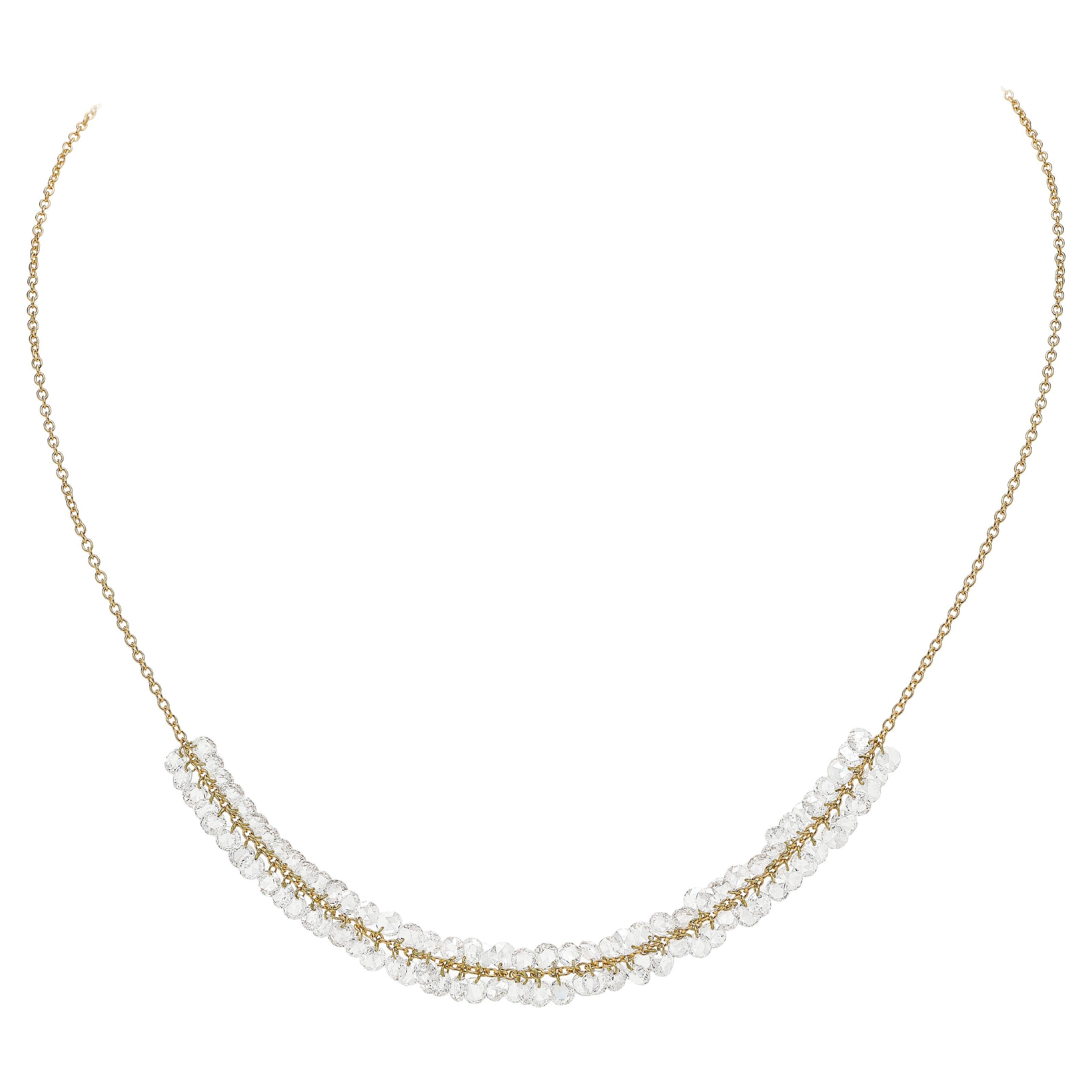 Constellation necklace in yellow gold and rose-cut diamonds
