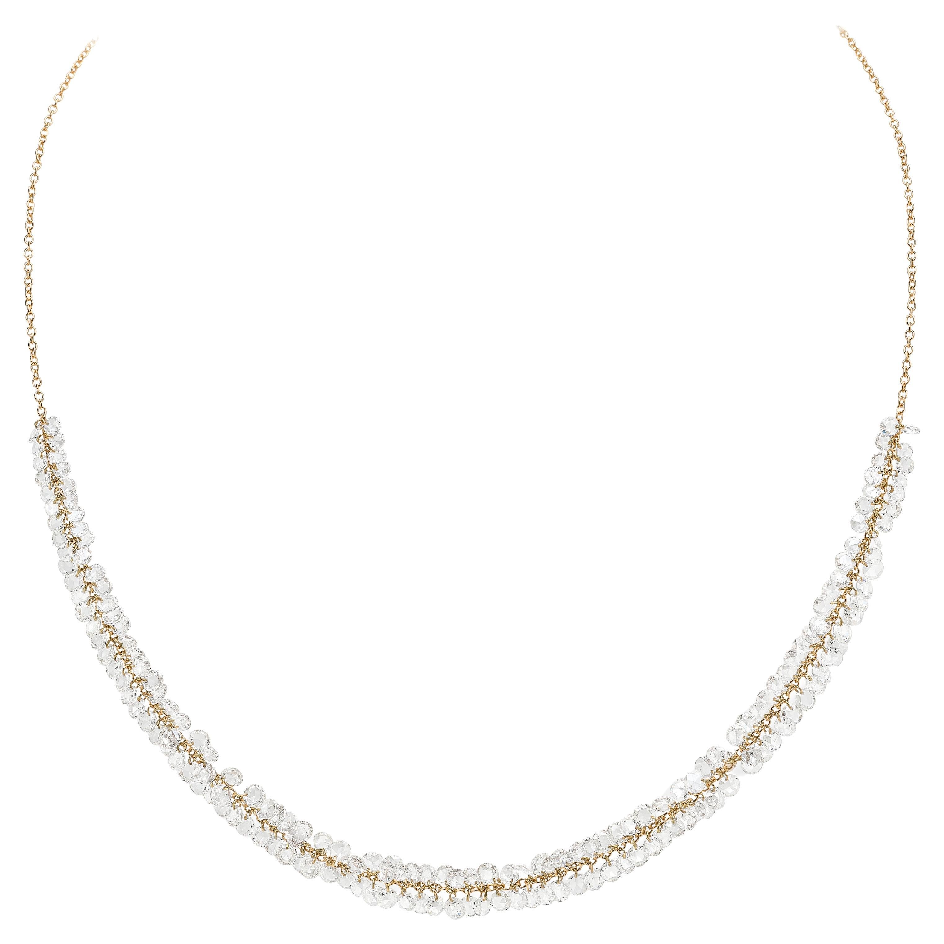 Constellation necklace in yellow gold and rose-cut diamonds