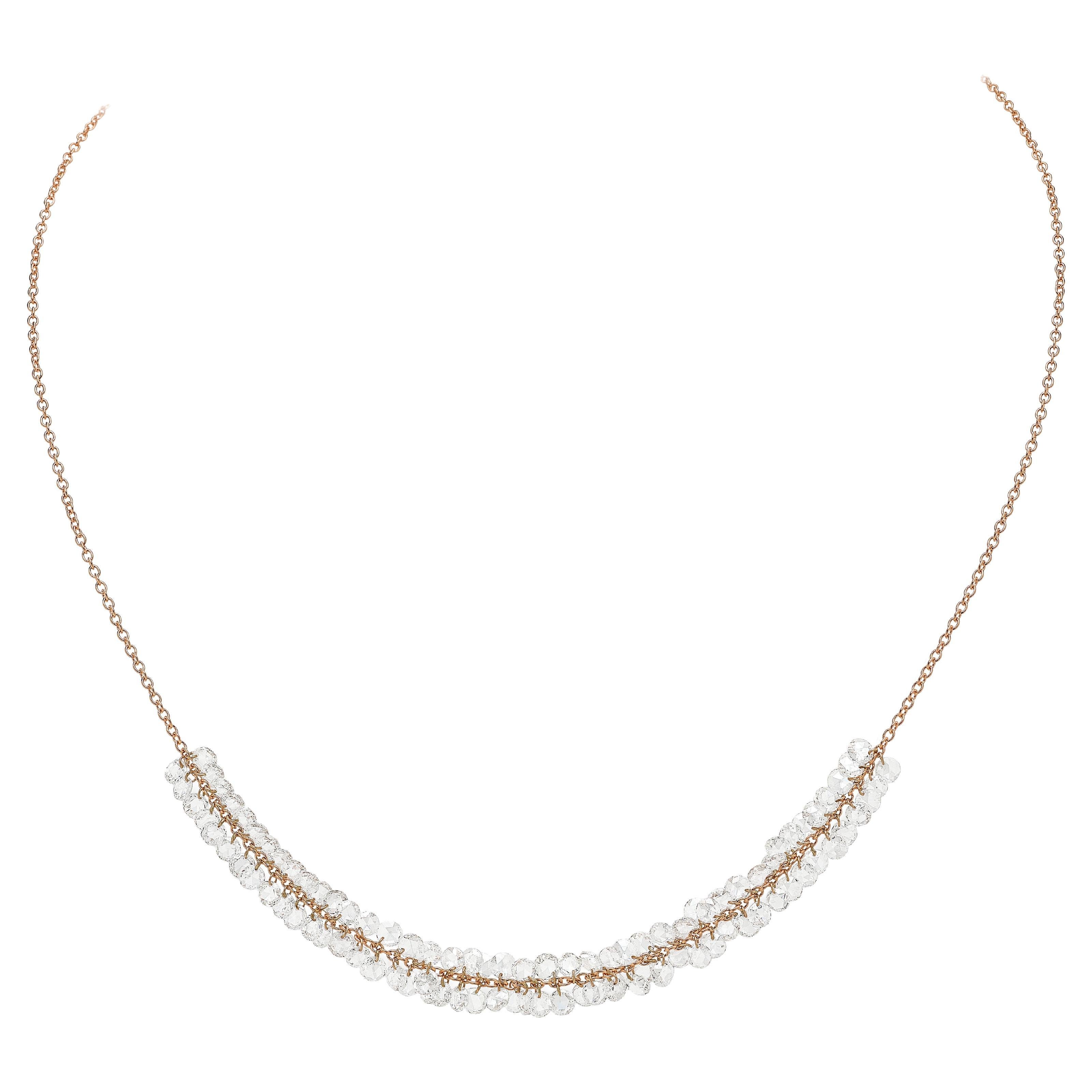 Constellation necklace in rose gold and rose-cut diamonds