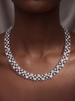 18kt White Gold Heart Necklace with 4.10 Diamonds