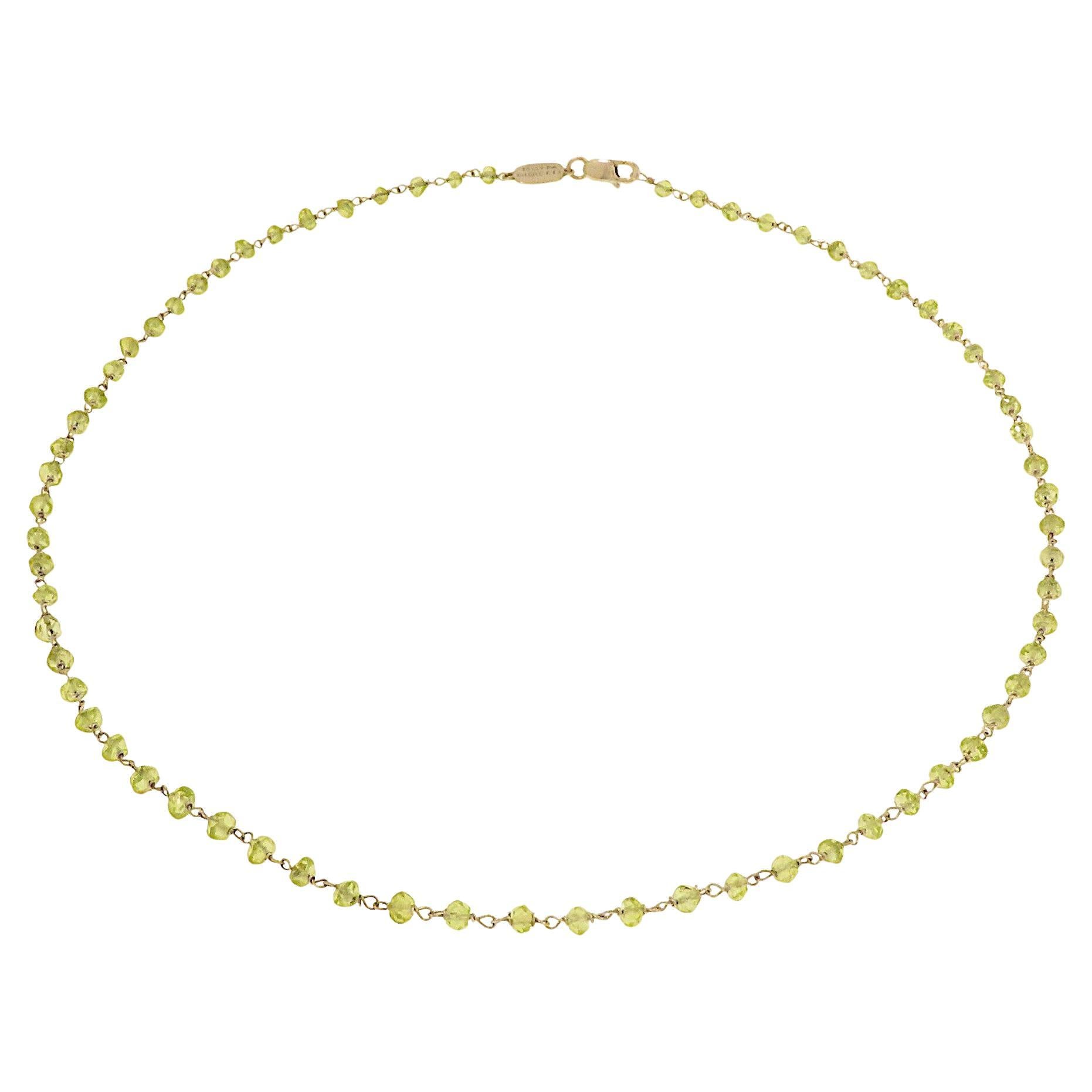 White Gold Necklace with Peridot  For Sale