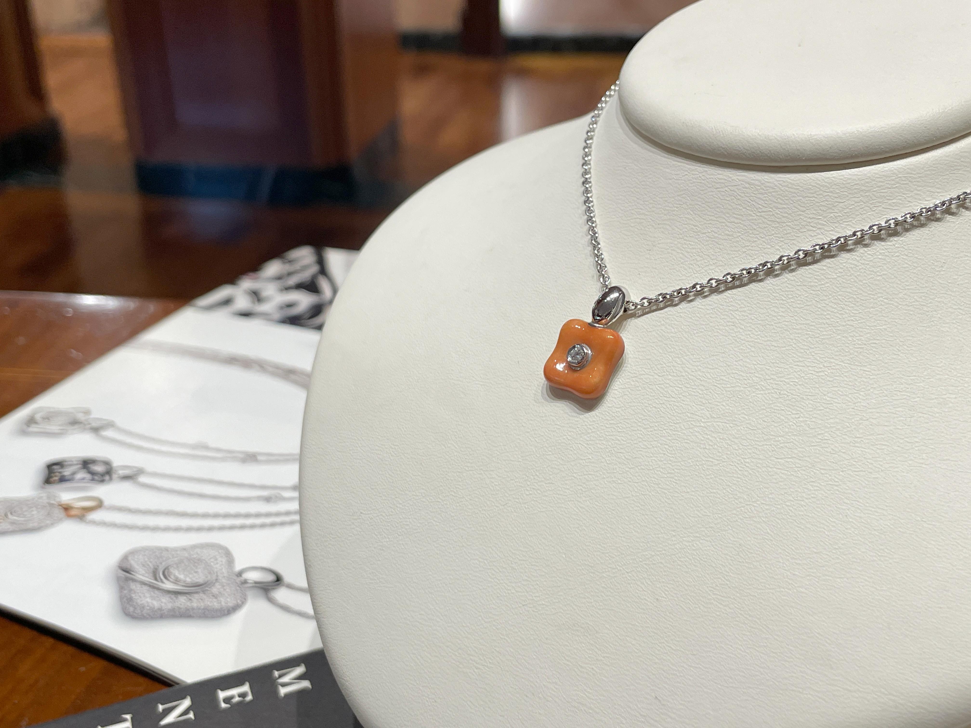Girocollo La Nouvelle Bague in oro, smalto e diamante. in vendita 6