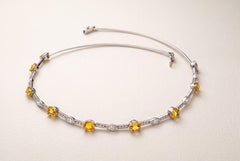 Girocollo Oro Bianco 18Kt e Zaffiri Gialli