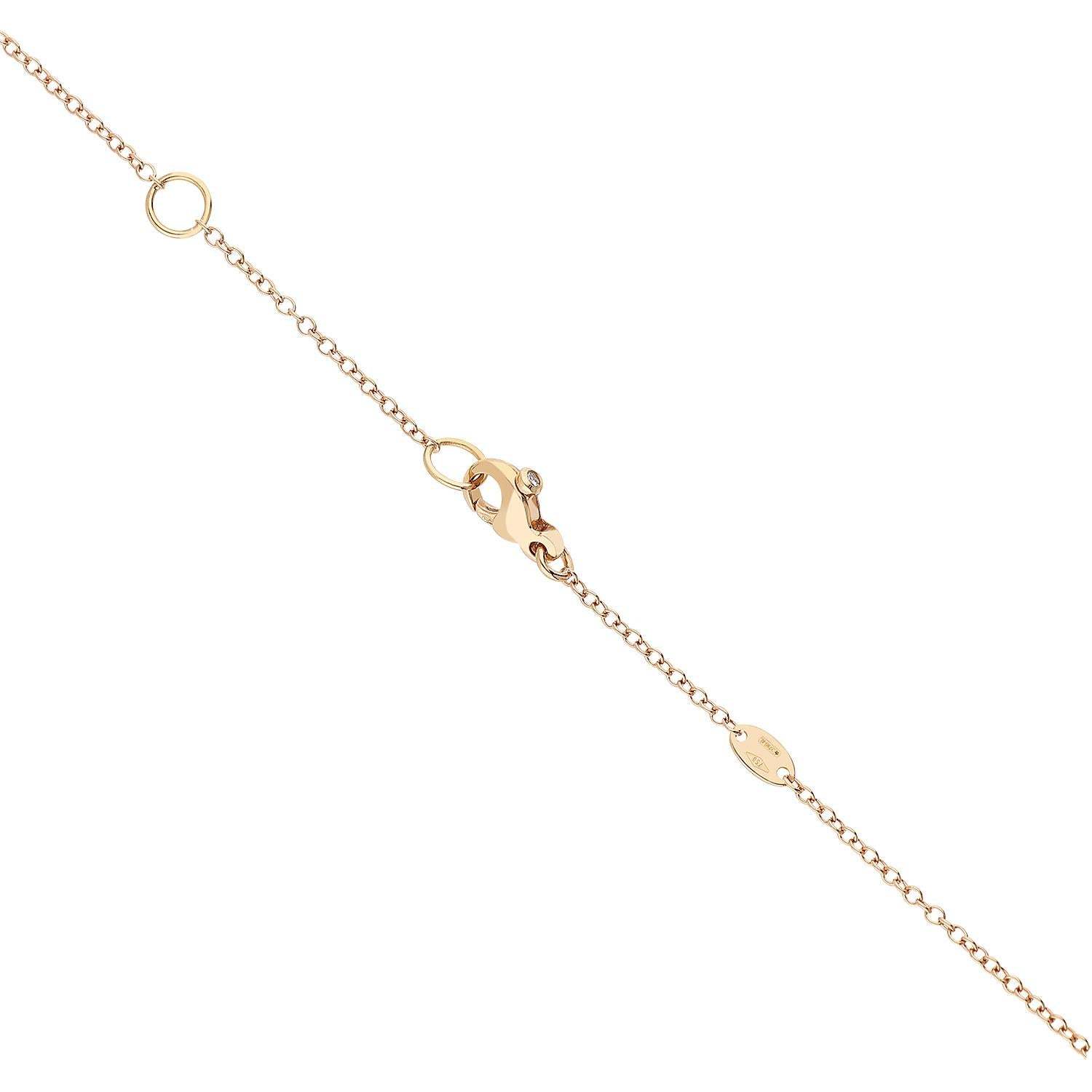 18kt Rose Gold Halskette Anhänger mit weißen Diamanten und mehrfarbigen Saphiren im Zustand „Neu“ im Angebot in Valenza, IT
