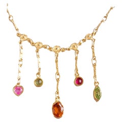 Girocollo Sacchi in Oro Giallo 18k con Pietre Multicolor