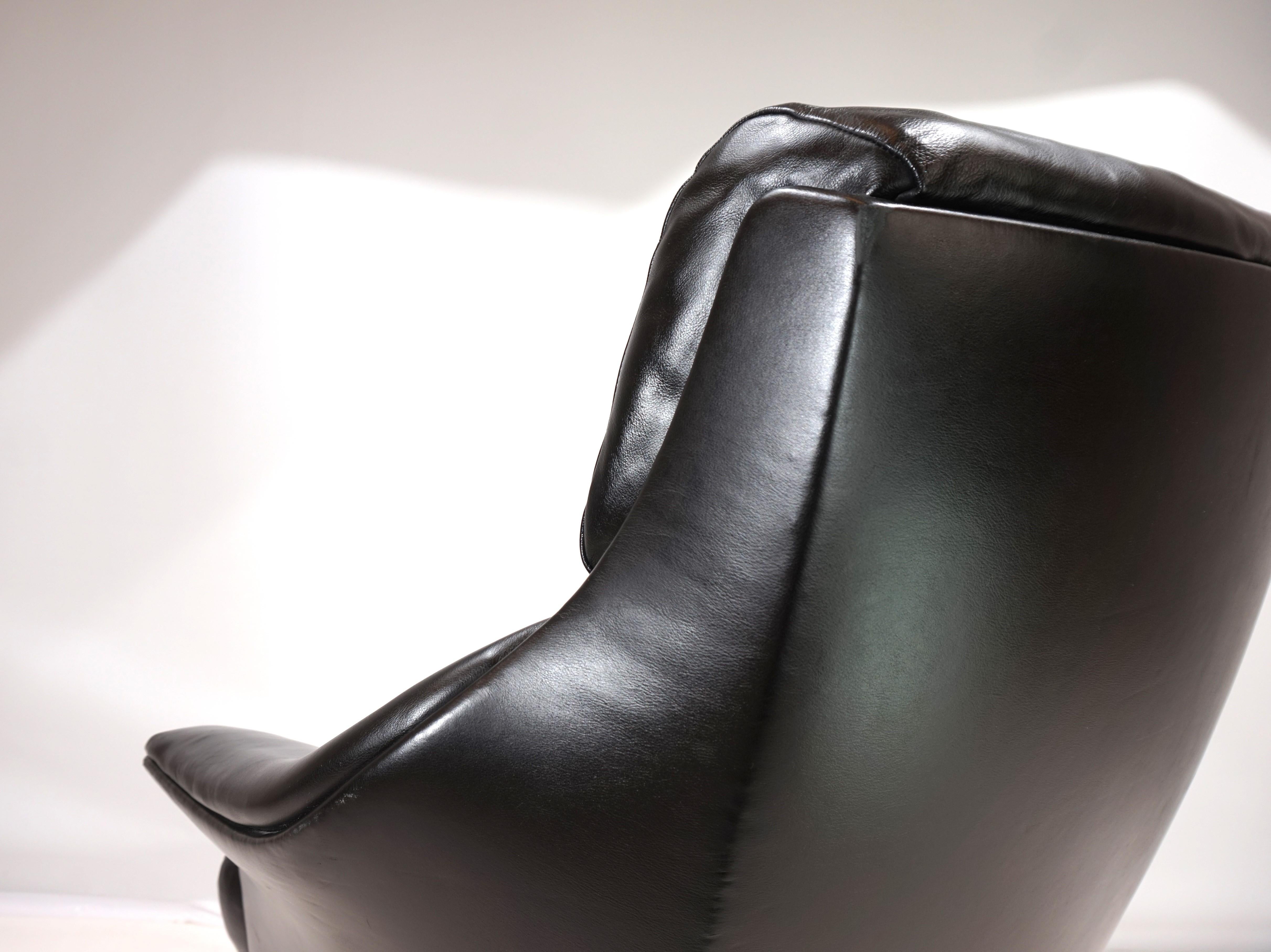 Silla de oficina de piel Giroflex 7051 de Martin Stoll, 1960 Cuero