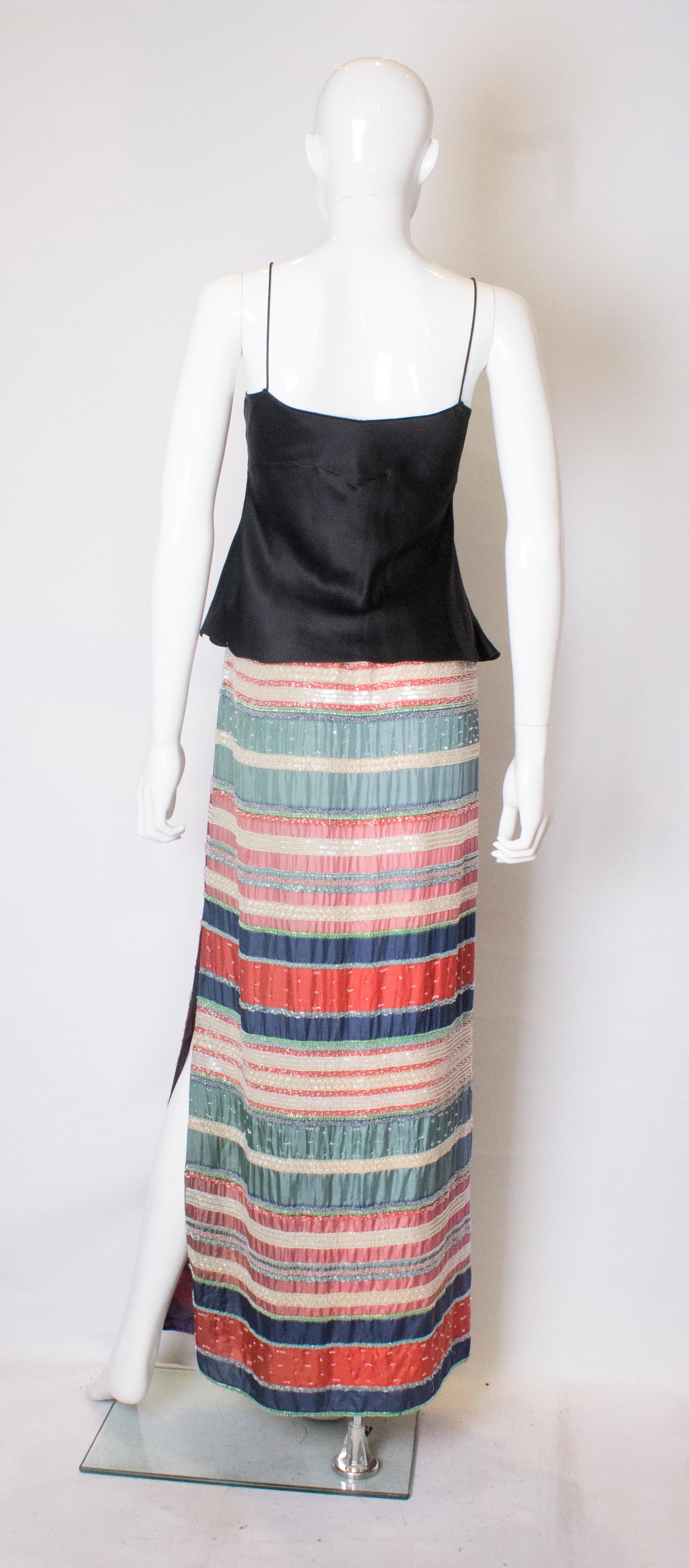 Women's Girogio Armani Silk Beaded Skirt For Sale