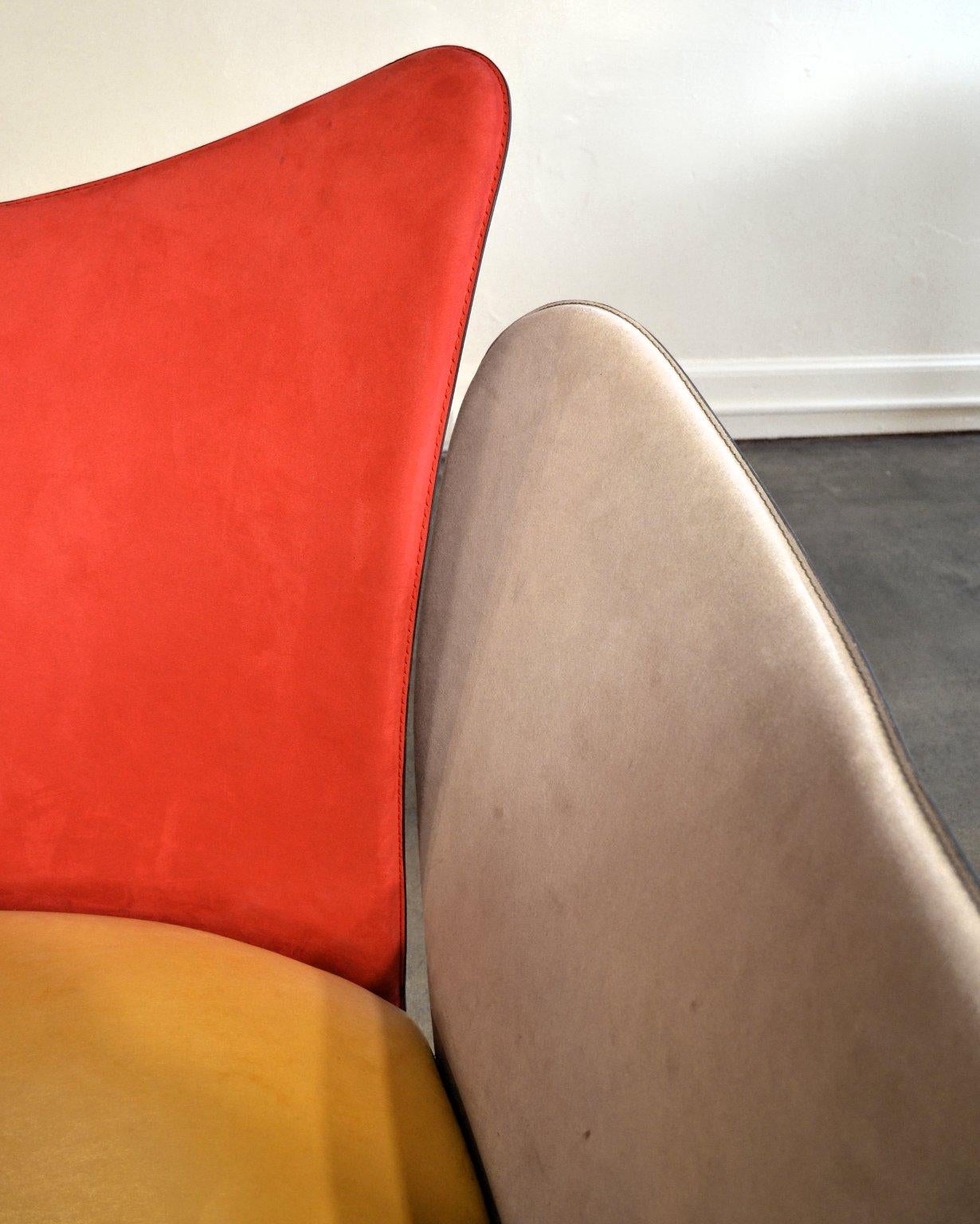 Giorgio Saporiti Post-Modern Suede Flower Chair by Il Loft In Good Condition For Sale In Portland, ME