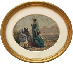 Girolamo Gianni (Italian 1837-1895) Market sellers Giza, Cairo. Circa 1883