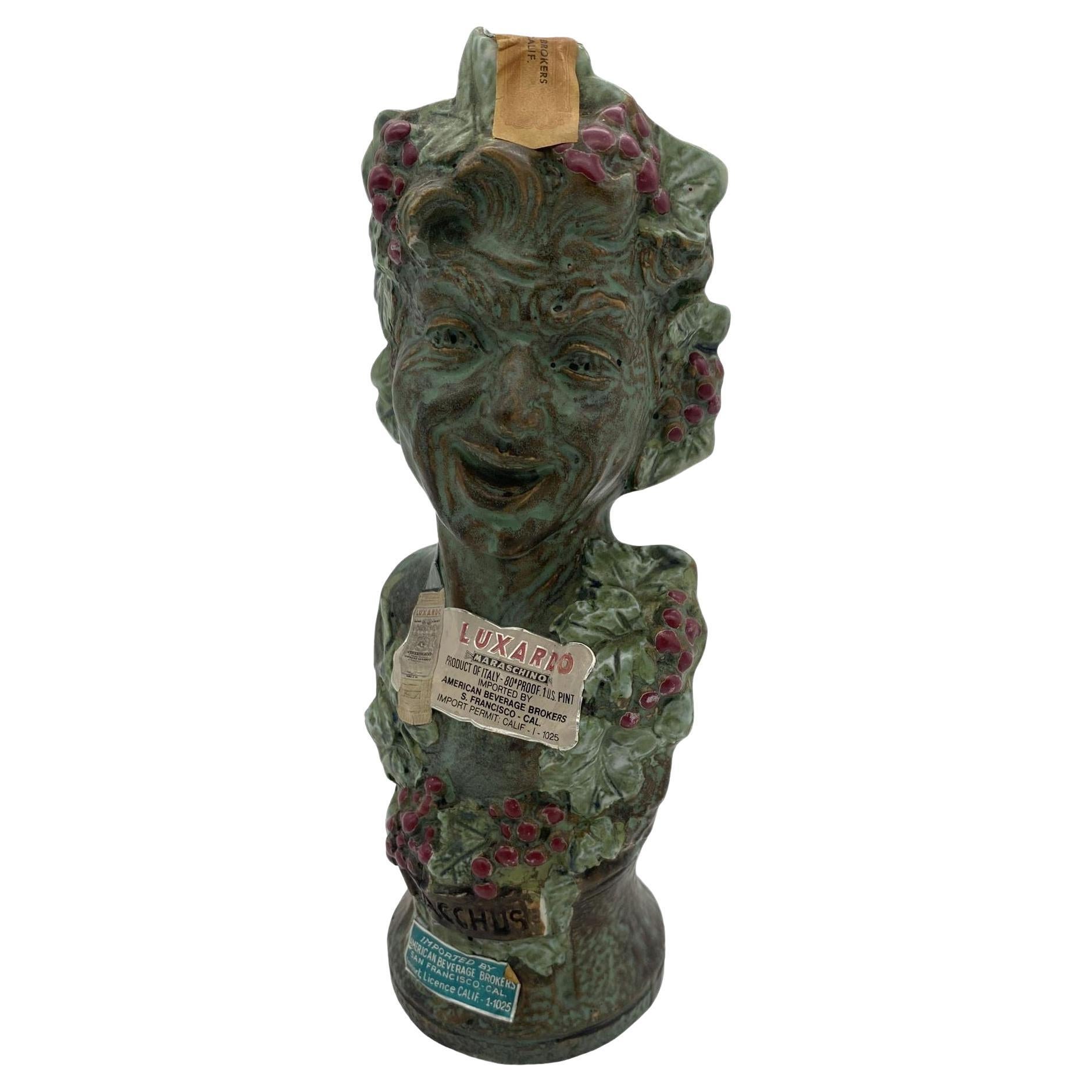 Girolamo Luxardo Ardo Cherry Wine Bacchus Bust Decanter, Sealed For Sale