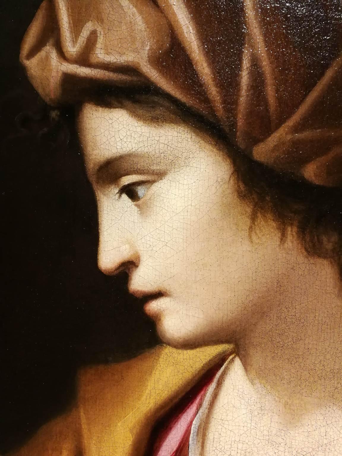 Dipinto ritratto femminile figurativo barocco emiliano del XVII secolo - Painting de Girolamo Negri called Il Boccia