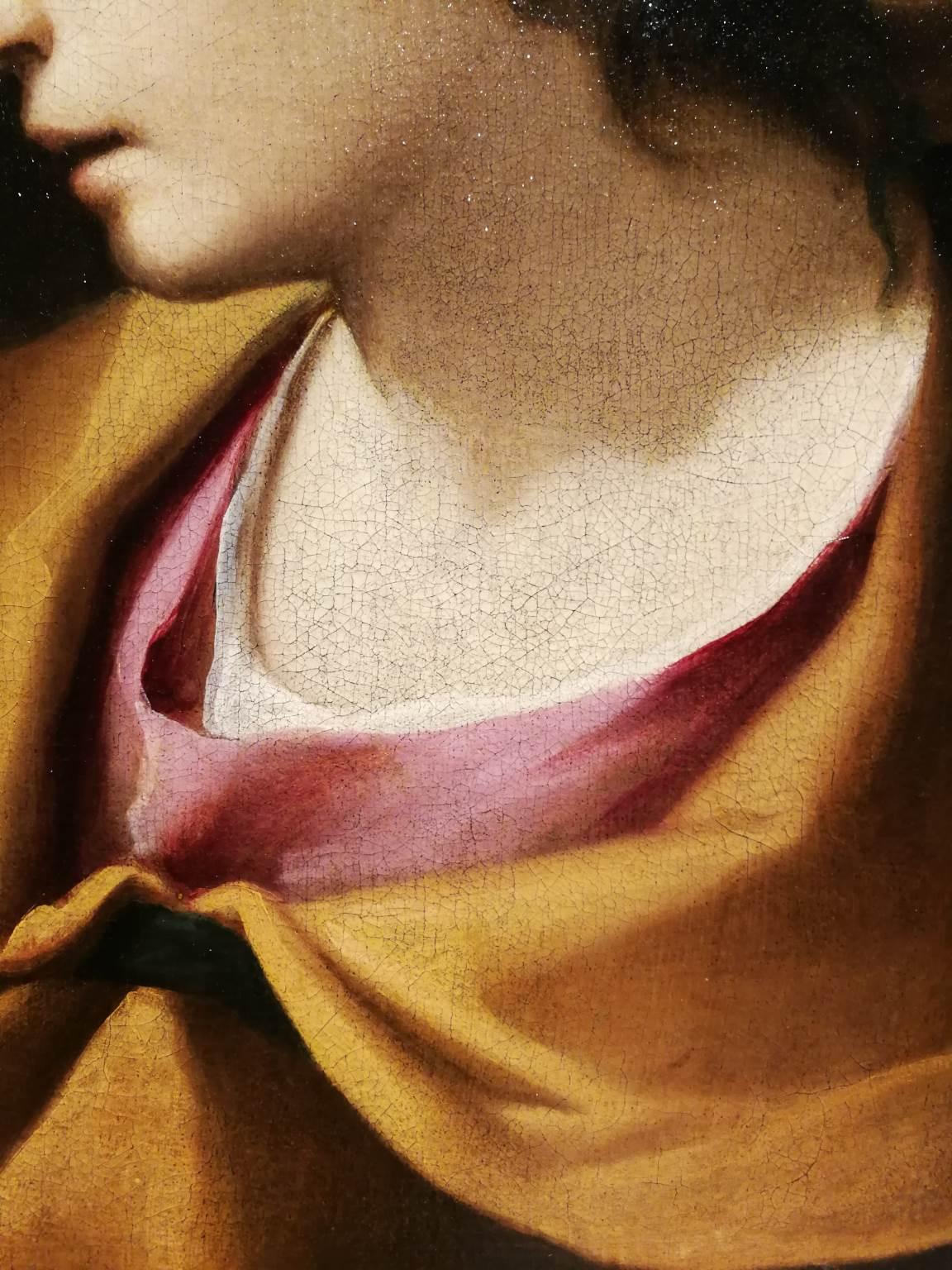 G Negri called Il Boccia Baroque Figurative Painting 17th century oil canvas - Brown Portrait Painting by Girolamo Negri called Il Boccia