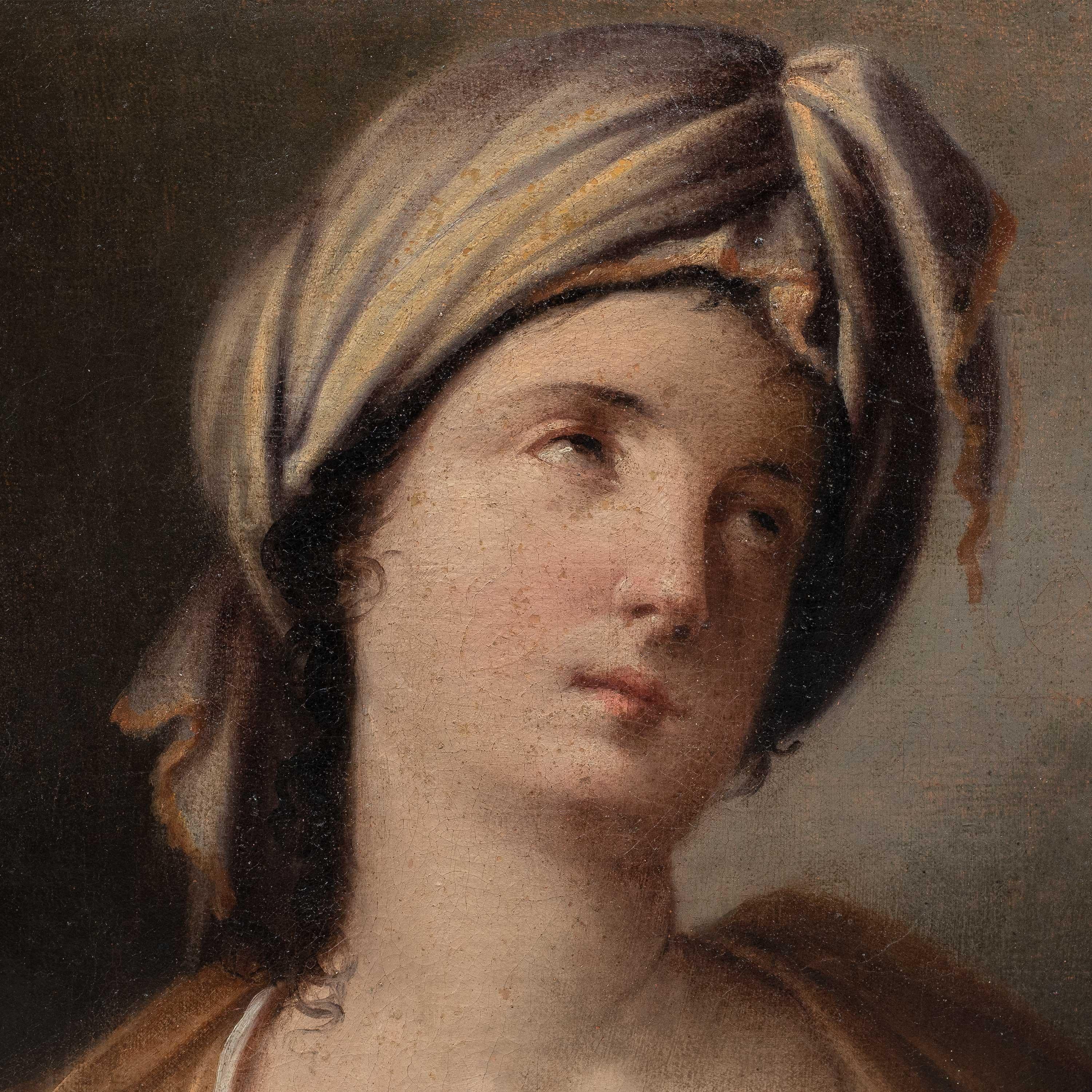Girolamo Negri (böhmischer Meister)- 17. Jahrhundert  Figurengemälde – Sybil – Painting von Girolamo Negri called Il Boccia