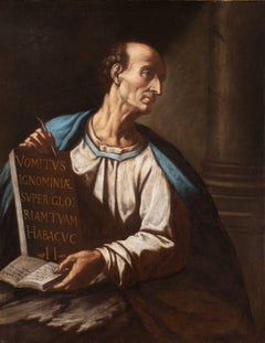 17th Century by Circle of Girolamo Troppa The Prophet Habakkuk Oil on Canvas