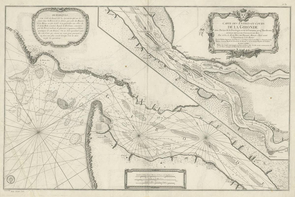 Gironde, Where Rivers Dordogne & Garonne Meet Near Bordeaux, France, ca.1770