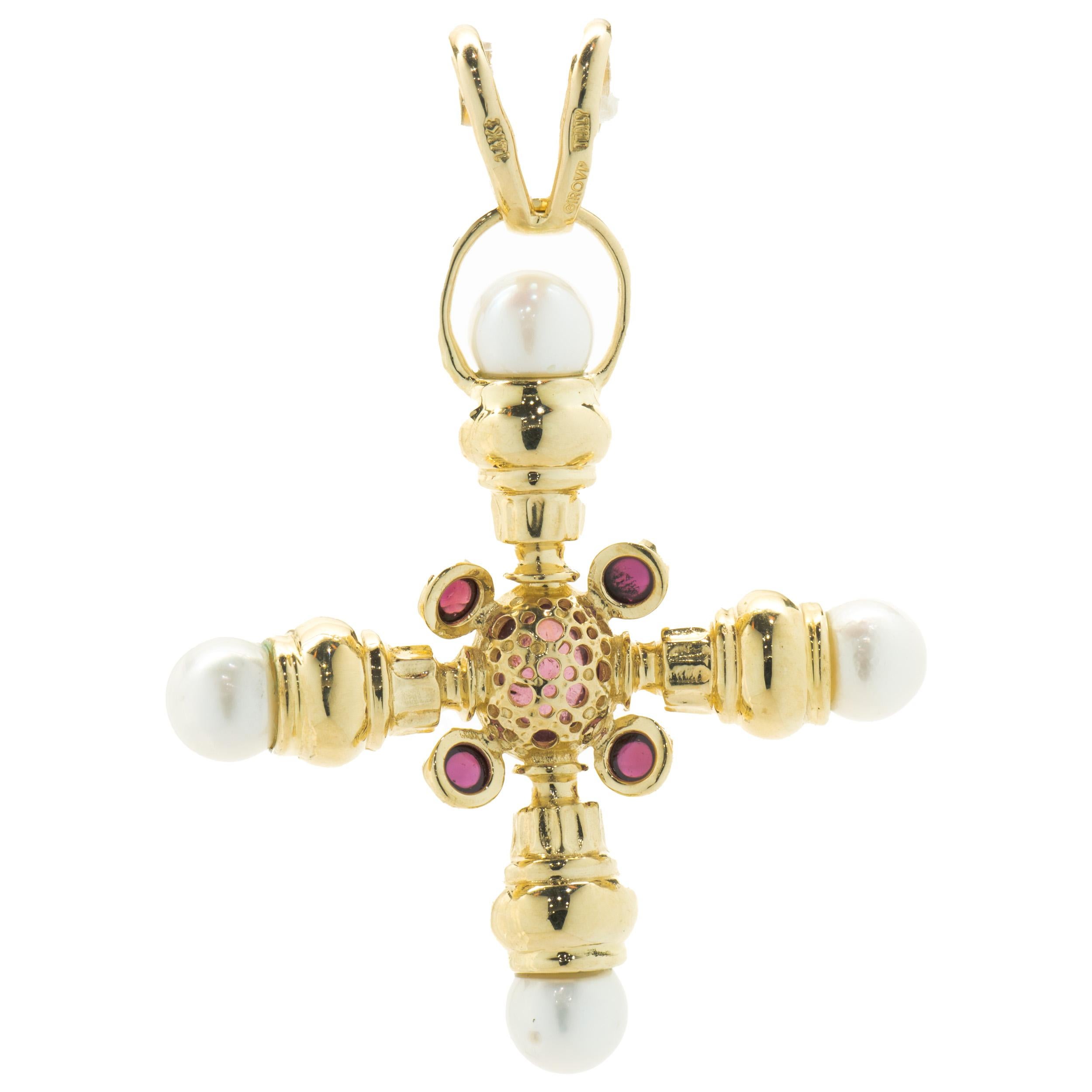 Designer: Girovi
MATERIAL: 14K Gelbgold
Granat: 5 Cabochon-Schliff = 3,00cttw
Abmessungen: Anhänger misst 16,5 x 60,5 mm
Gewicht: 16.35 Gramm