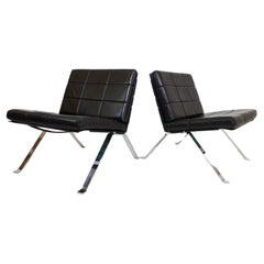 Girsberger 1600 set of 2 leather lounge chairs by Wilhelm Girsberger