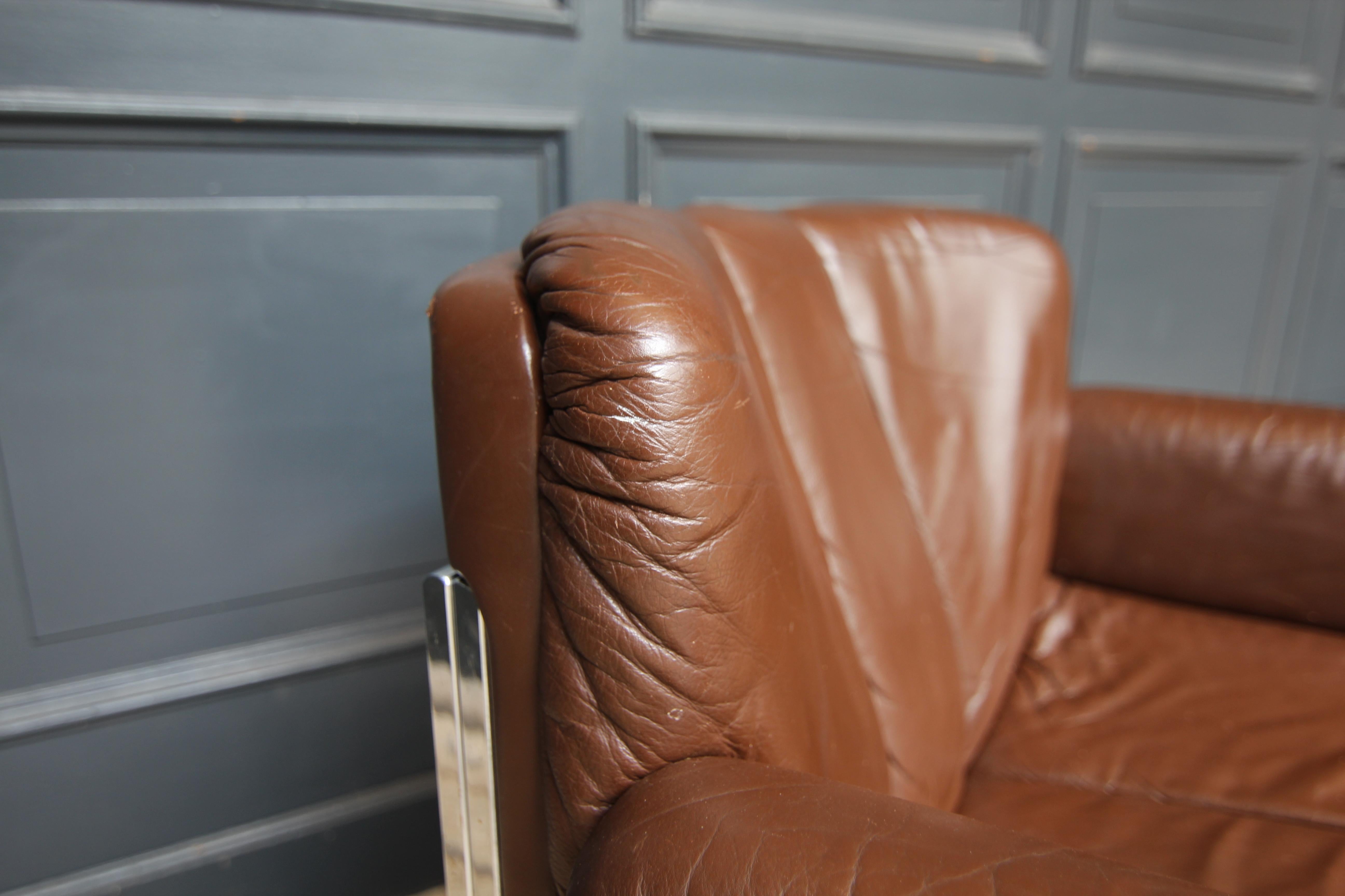 Girsberger Eurochair in Brown Leather For Sale 5