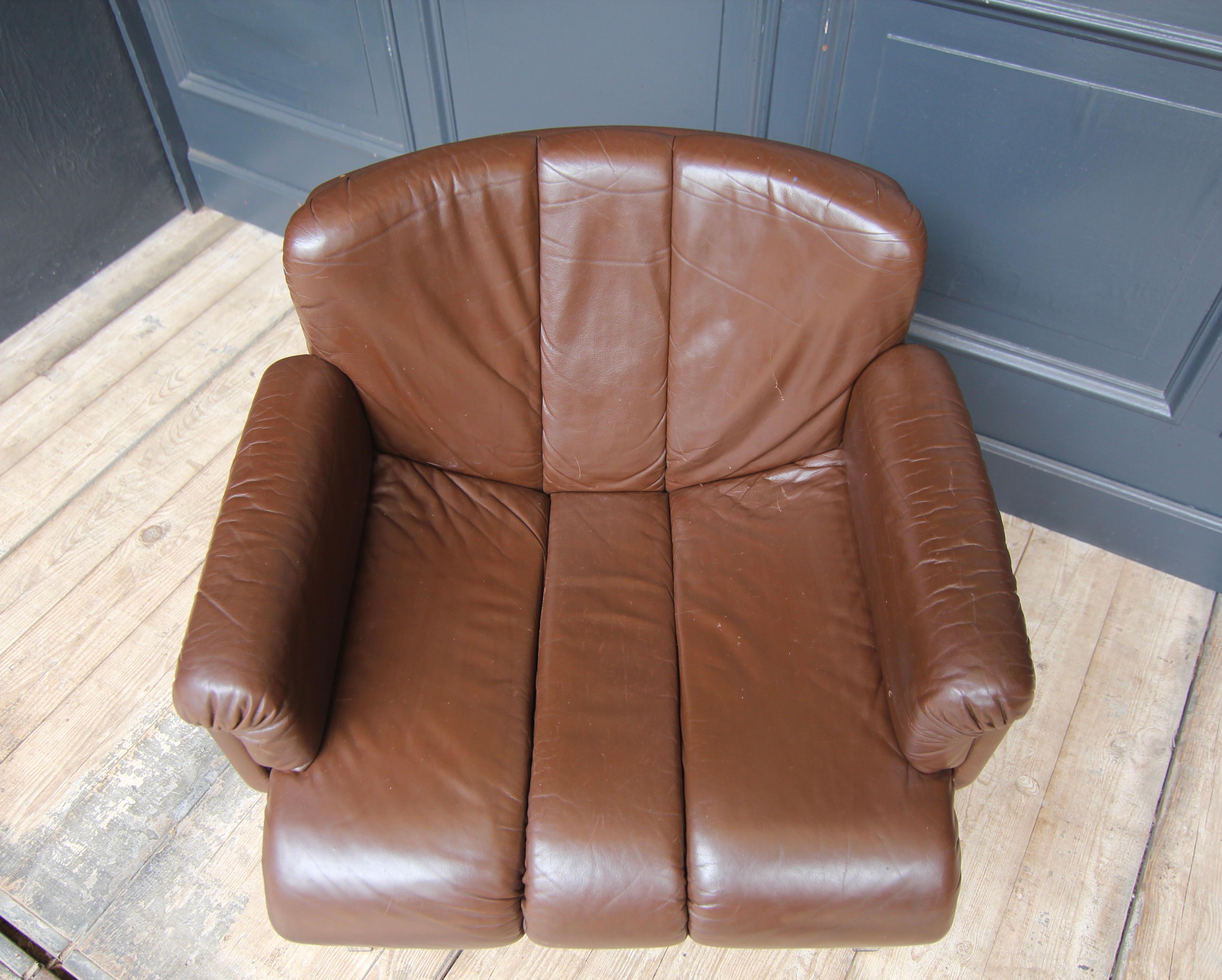Girsberger Eurochair in Brown Leather For Sale 9
