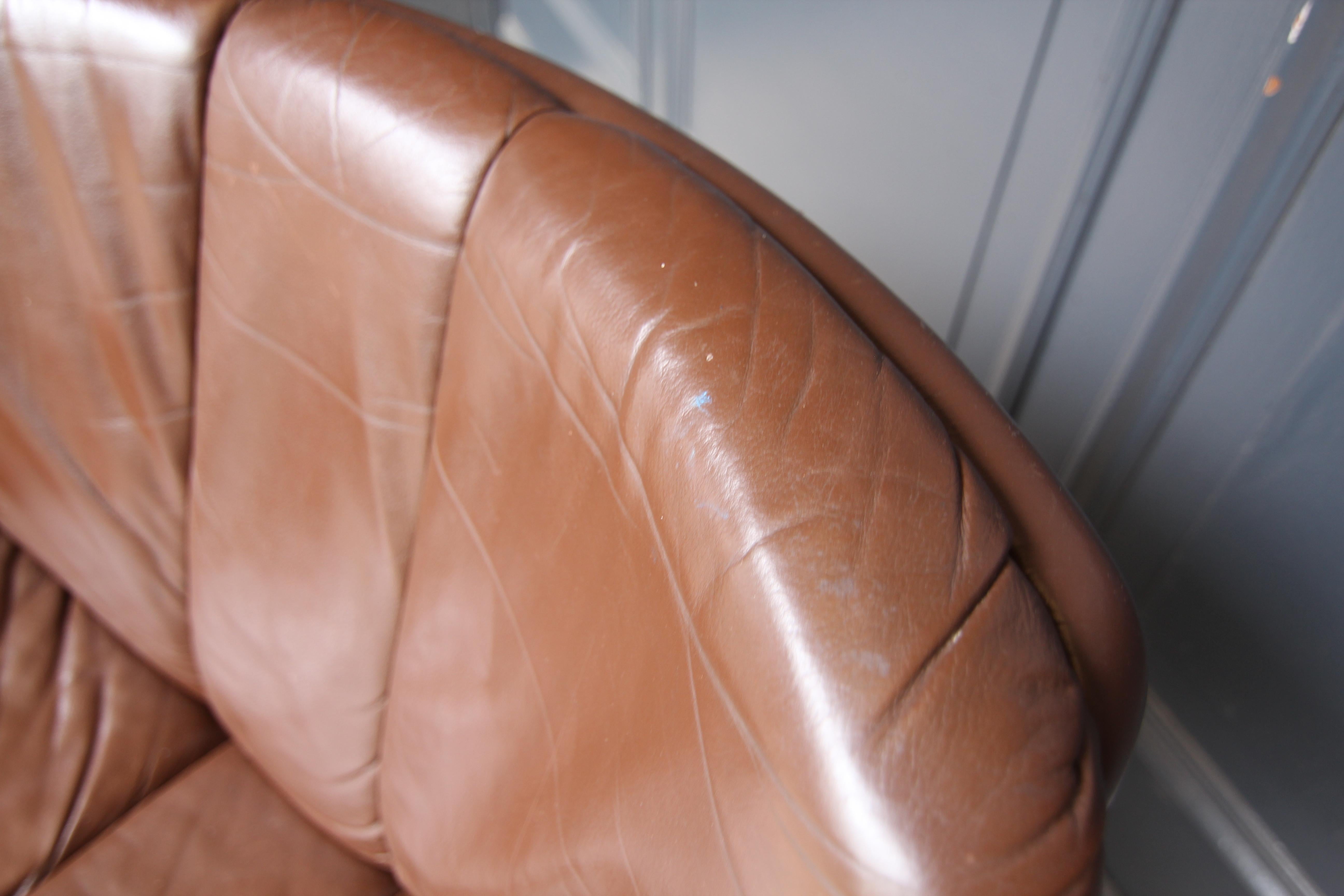 Girsberger Eurochair in Brown Leather For Sale 12