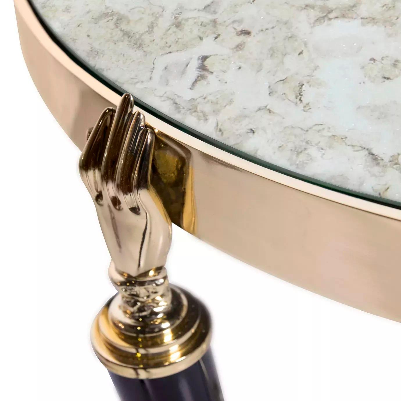 Portugais Table d'appoint Gisele en miroir vieilli en vente