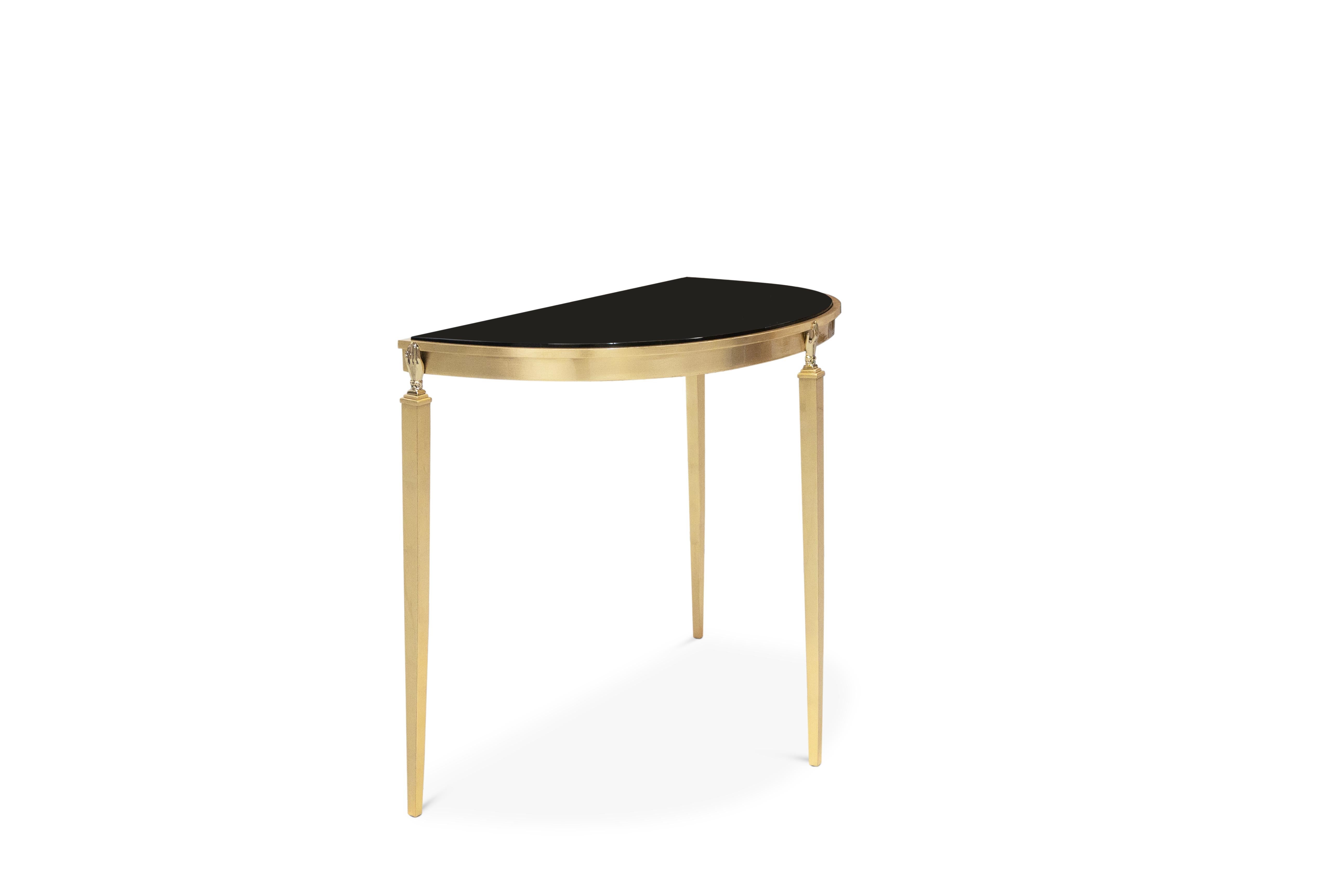 Hand-Crafted Gisele Demi-Lune Console For Sale