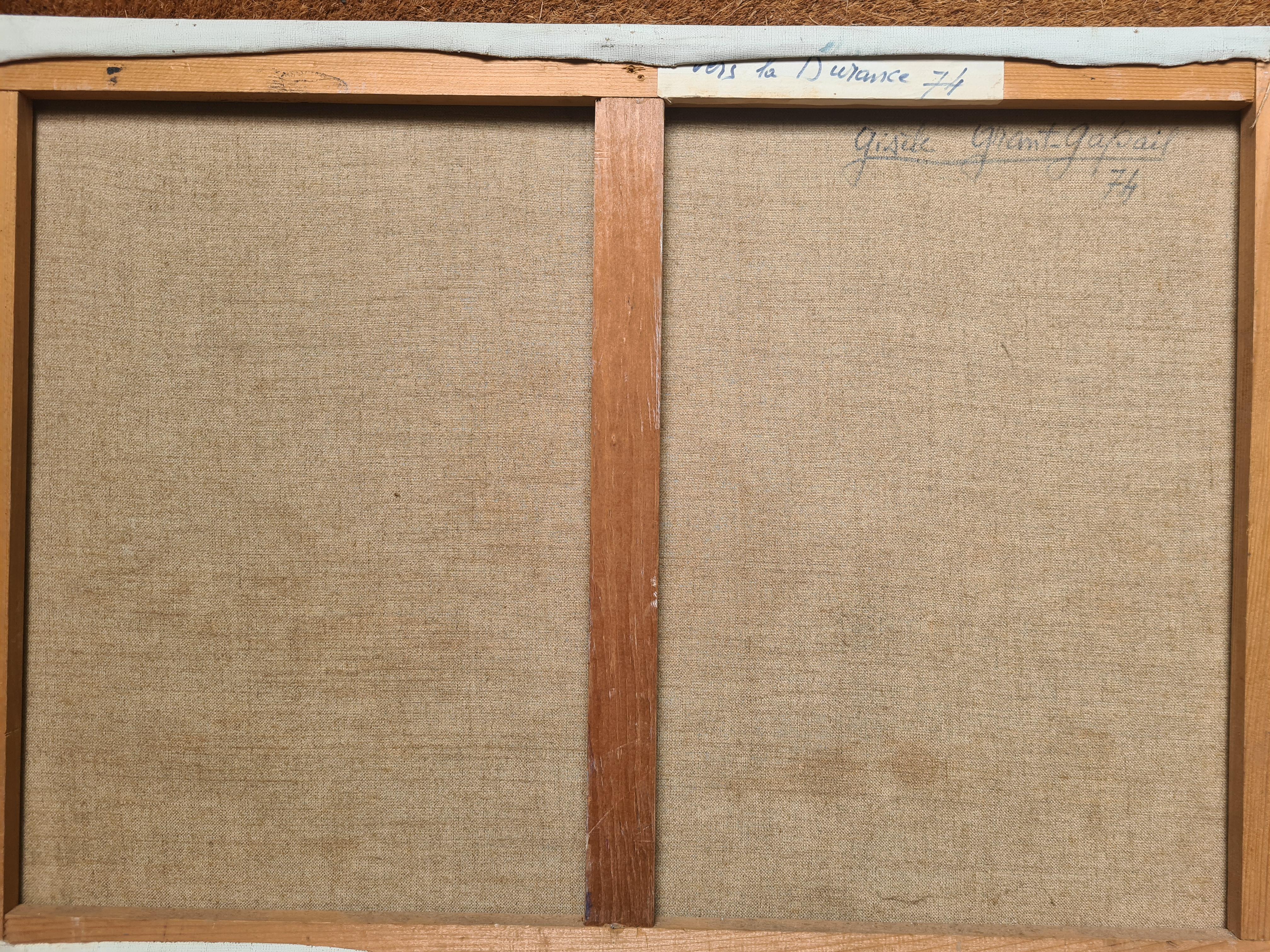 Mid Century Französisch Expressionist Öl auf Leinwand, Vers La Durance im Angebot 4