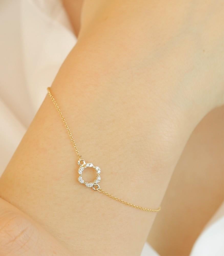 Taille brillant Bracelet en or jaune 18 carats de la collection Giselle Amicizia avec diamants en vente
