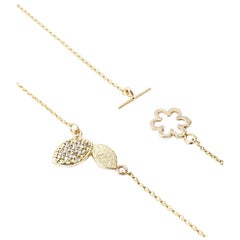 Collar gargantilla de oro amarillo de 18 quilates con diamantes Giselle Collection Azalea