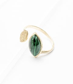 Giselle Collection Baobab 18kt Yellow Gold Ring with Malachite