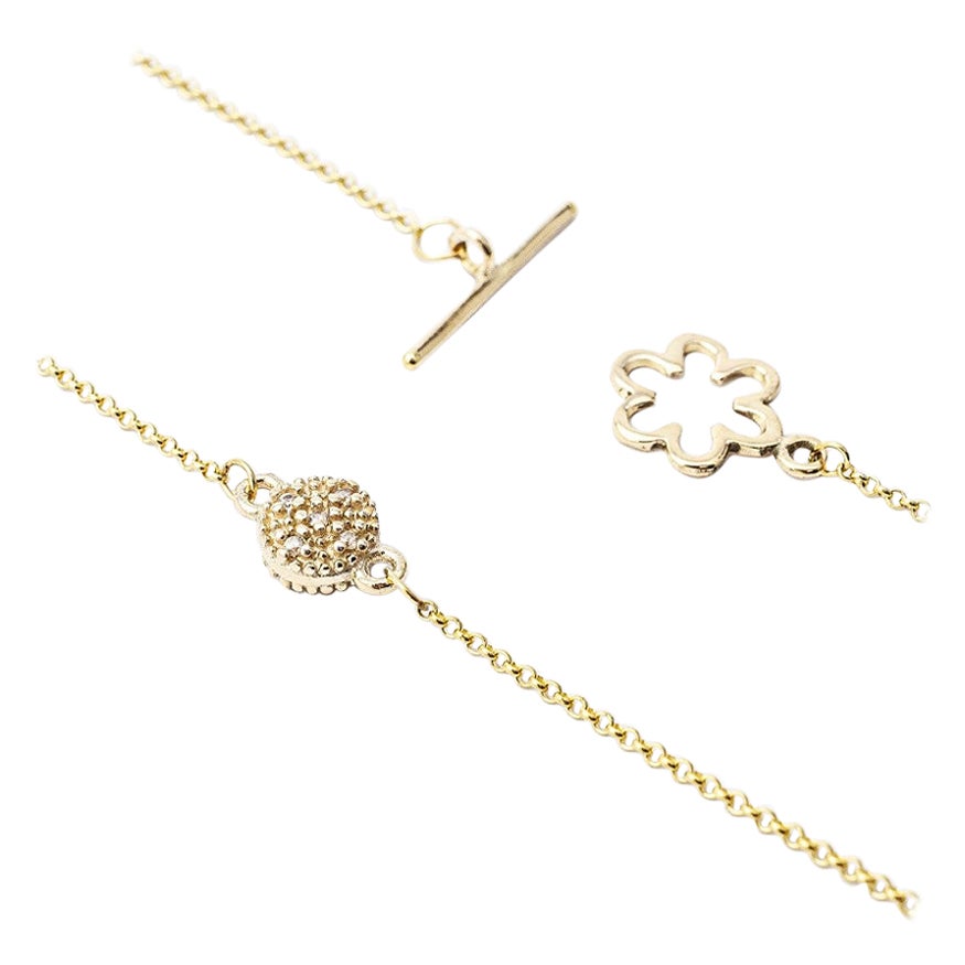 Collar de oro blanco amarillo de 18 quilates con diamantes de punta clara Bellatrix de la Colección Giselle