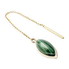 Giselle Collection Ginepro Single Pendant Earring in 18kt Yellow Gold with Malac